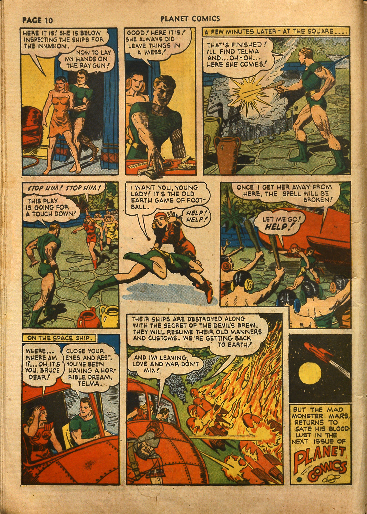 Planet Comics #18 (Fiction House), page 12. Public domain (US).