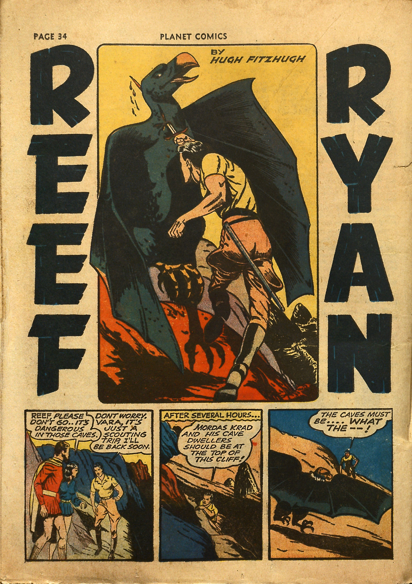 Planet Comics #18 (Fiction House), page 36. Public domain (US).