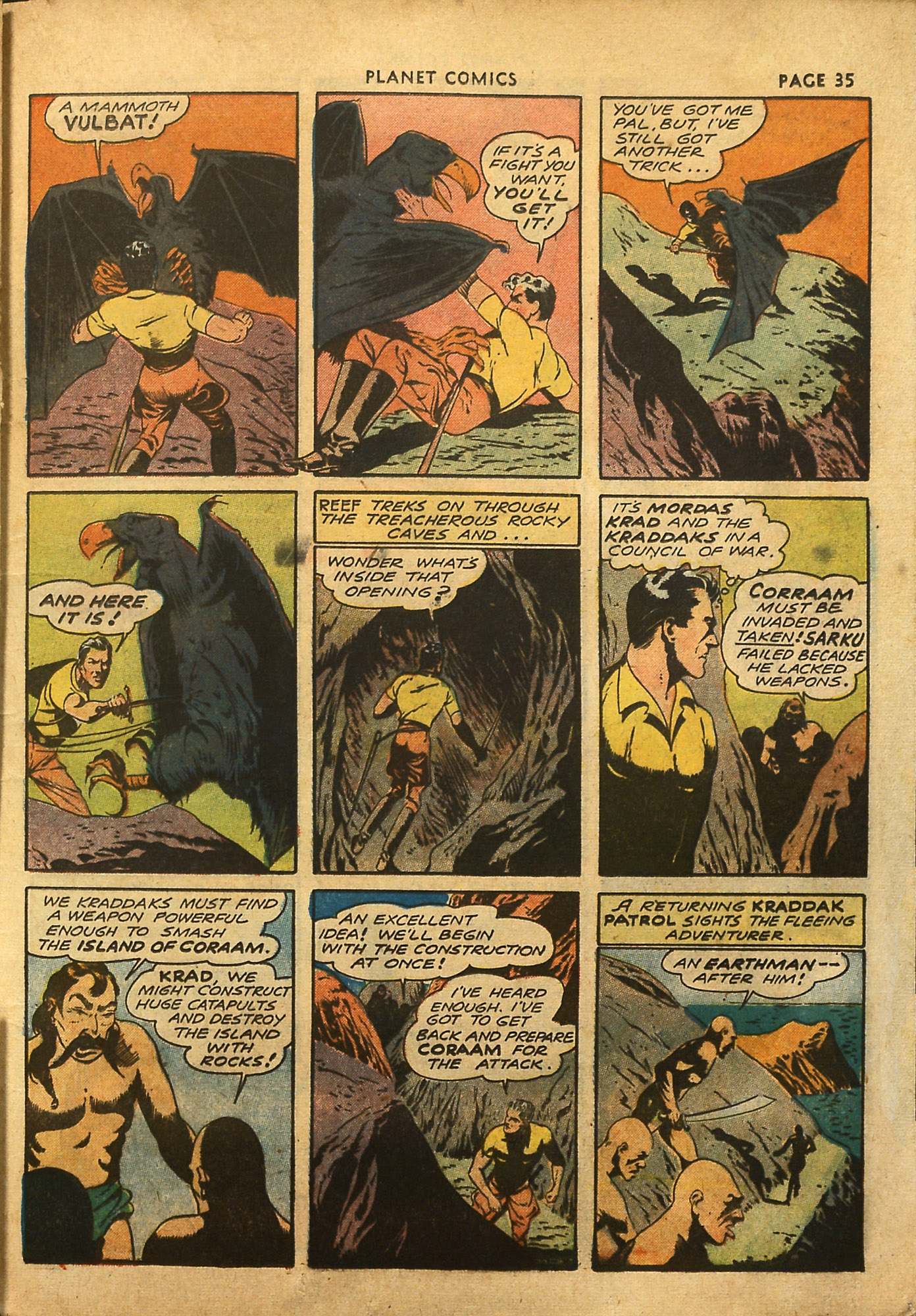 Planet Comics #18 (Fiction House), page 37. Public domain (US).
