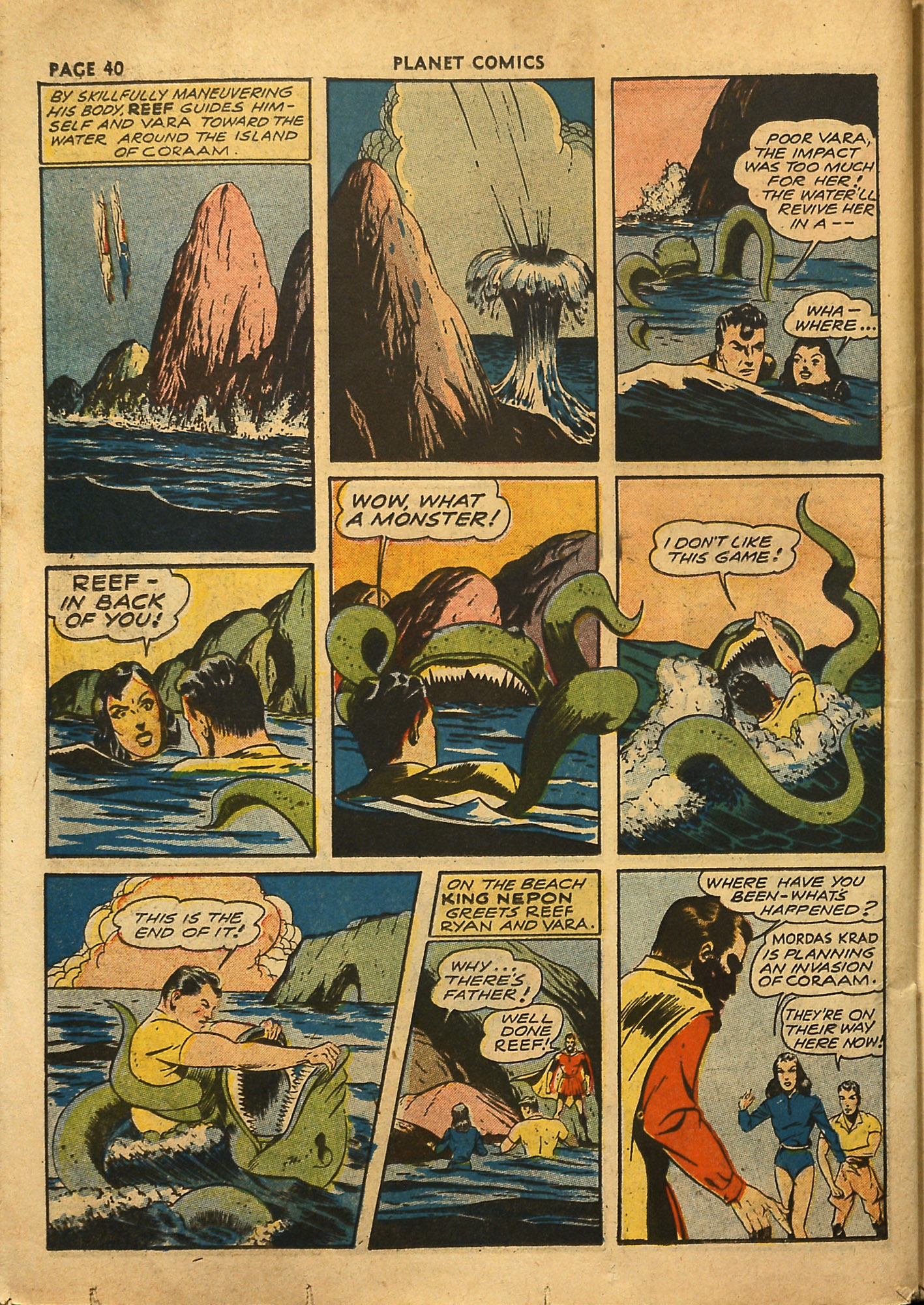 Planet Comics #18 (Fiction House), page 42. Public domain (US).