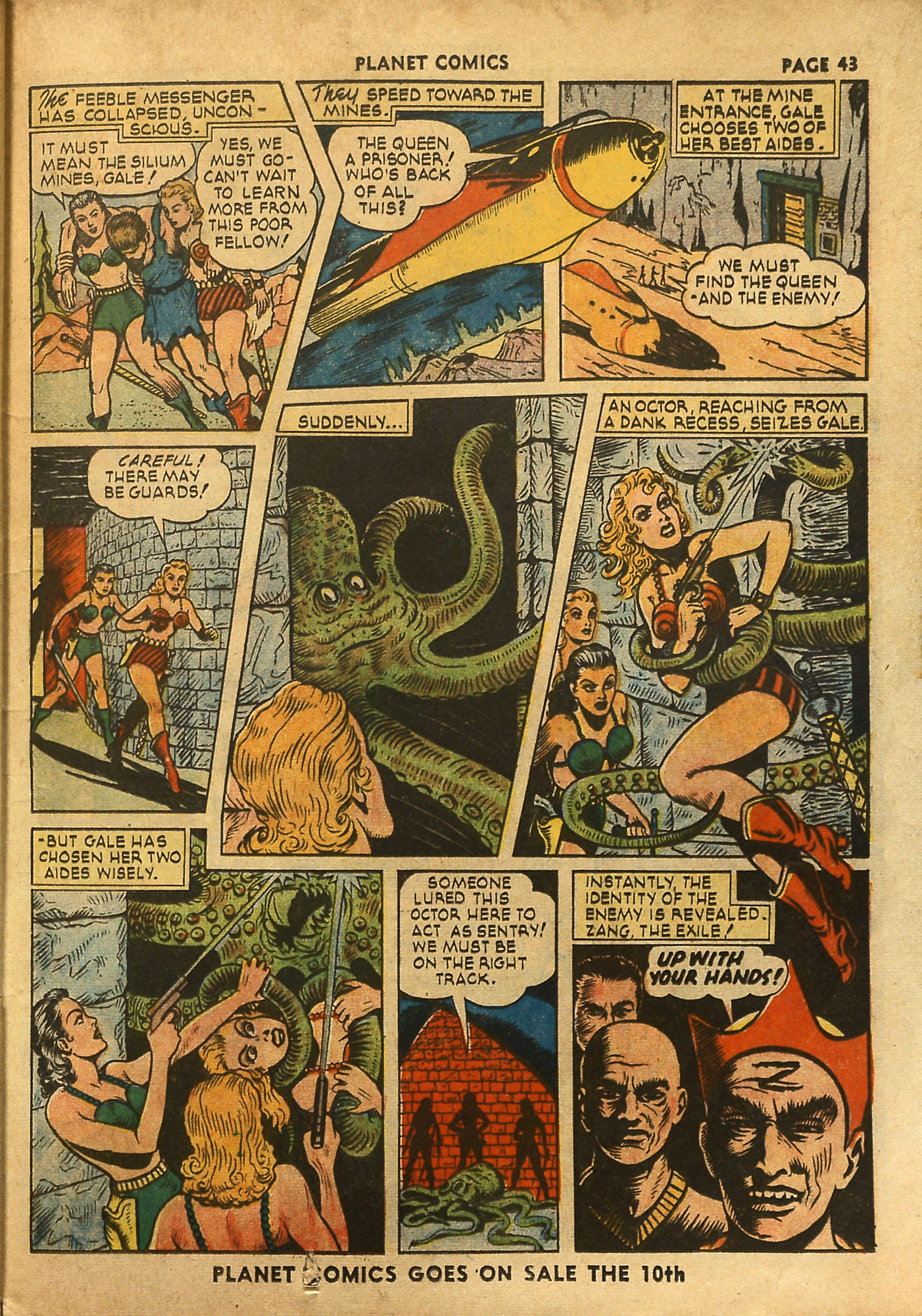 Planet Comics #18 (Fiction House), page 45. Public domain (US).