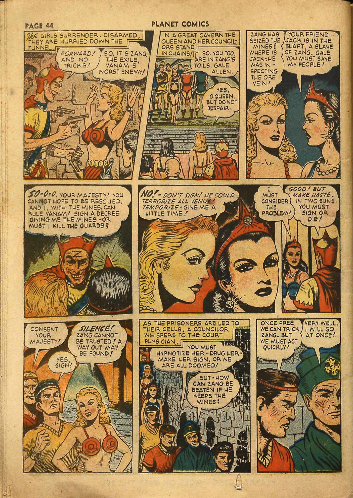 Planet Comics #18 (Fiction House), page 46. Public domain (US).