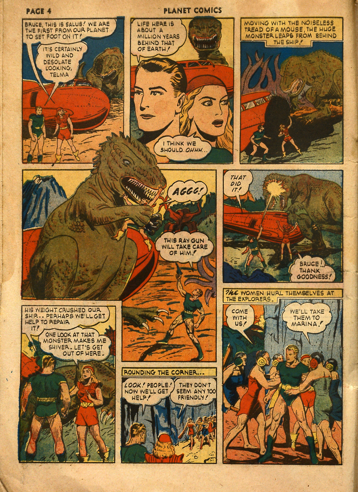 Planet Comics #18 (Fiction House), page 6. Public domain (US).