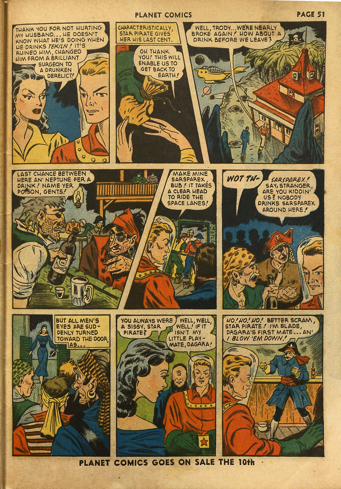 Planet Comics #18 (Fiction House), page 53. Public domain (US).