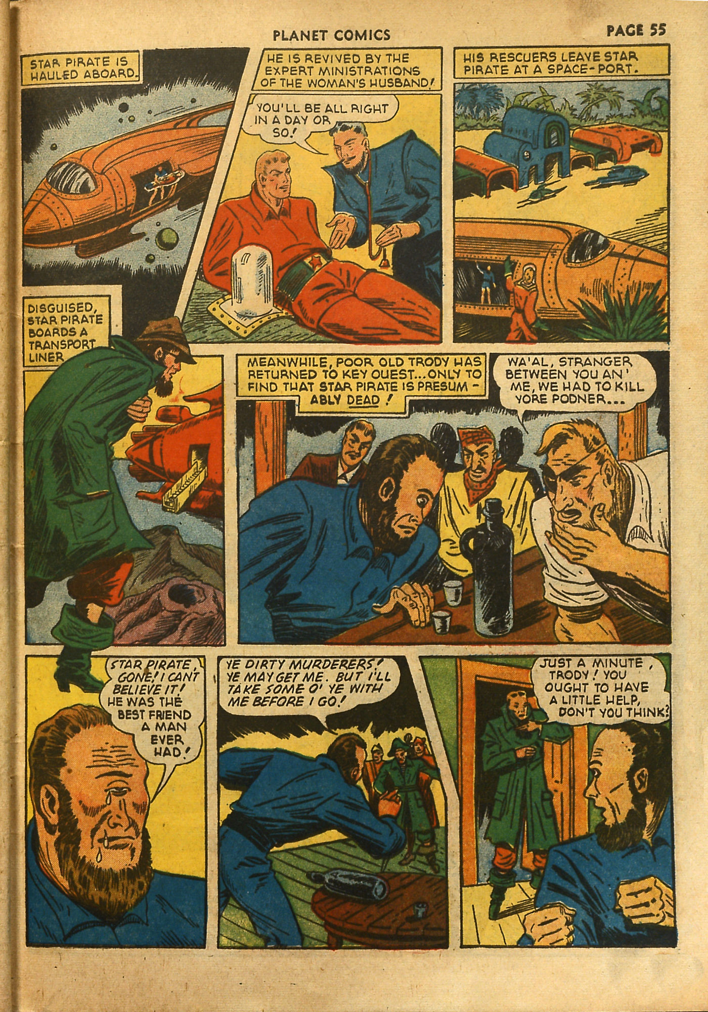 Planet Comics #18 (Fiction House), page 57. Public domain (US).