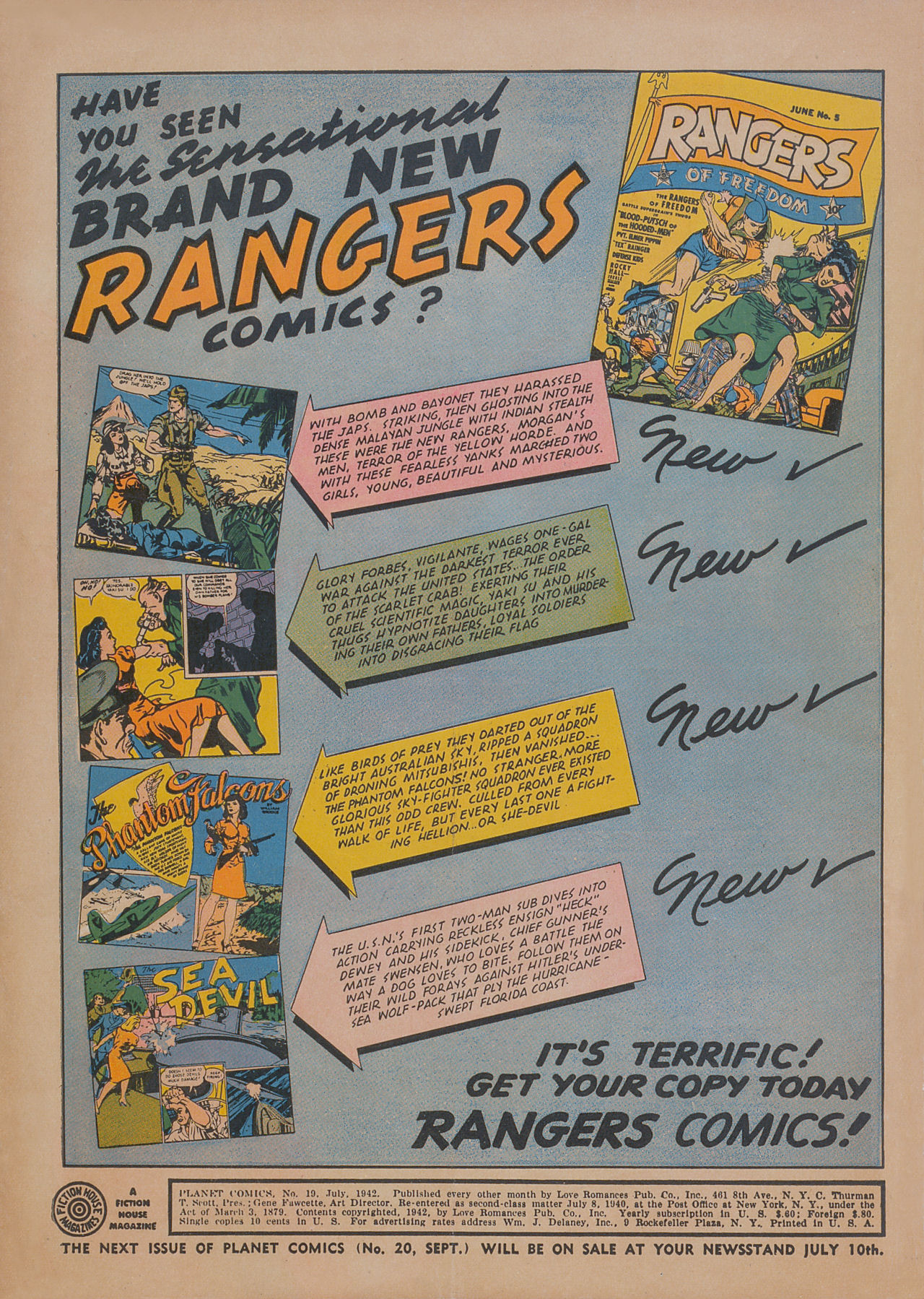 Planet Comics #19 (Fiction House), page 2. Public domain (US).