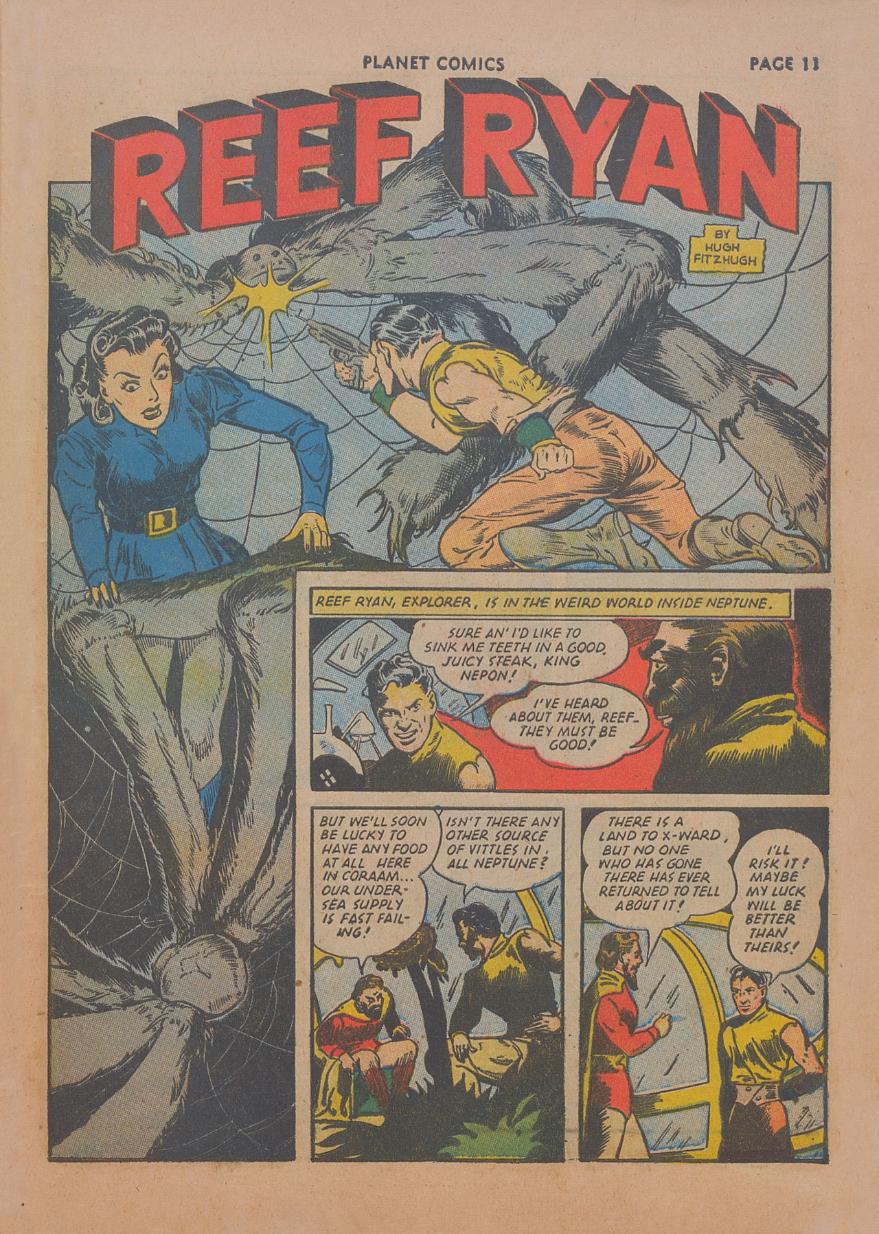 Planet Comics #19 (Fiction House), page 13. Public domain (US).