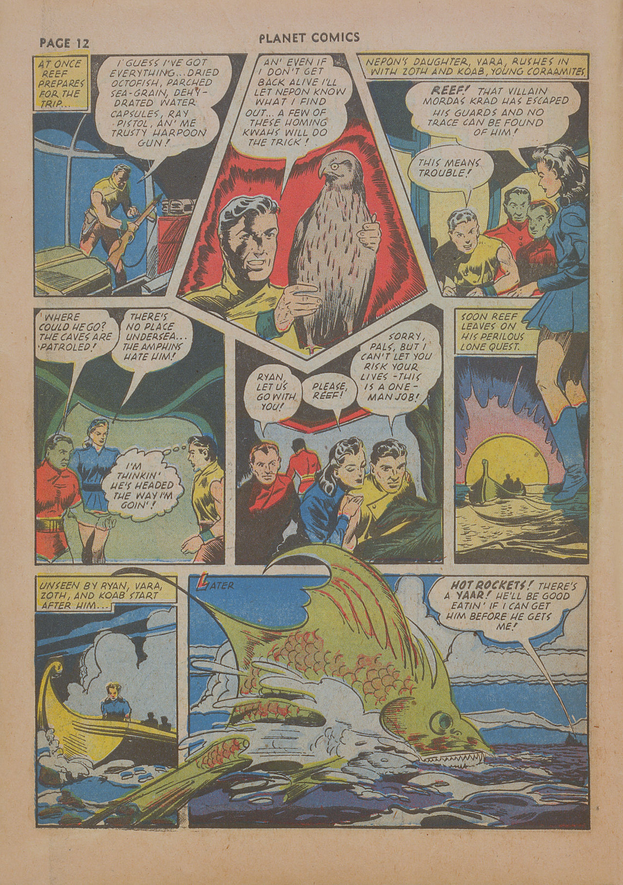 Planet Comics #19 (Fiction House), page 14. Public domain (US).