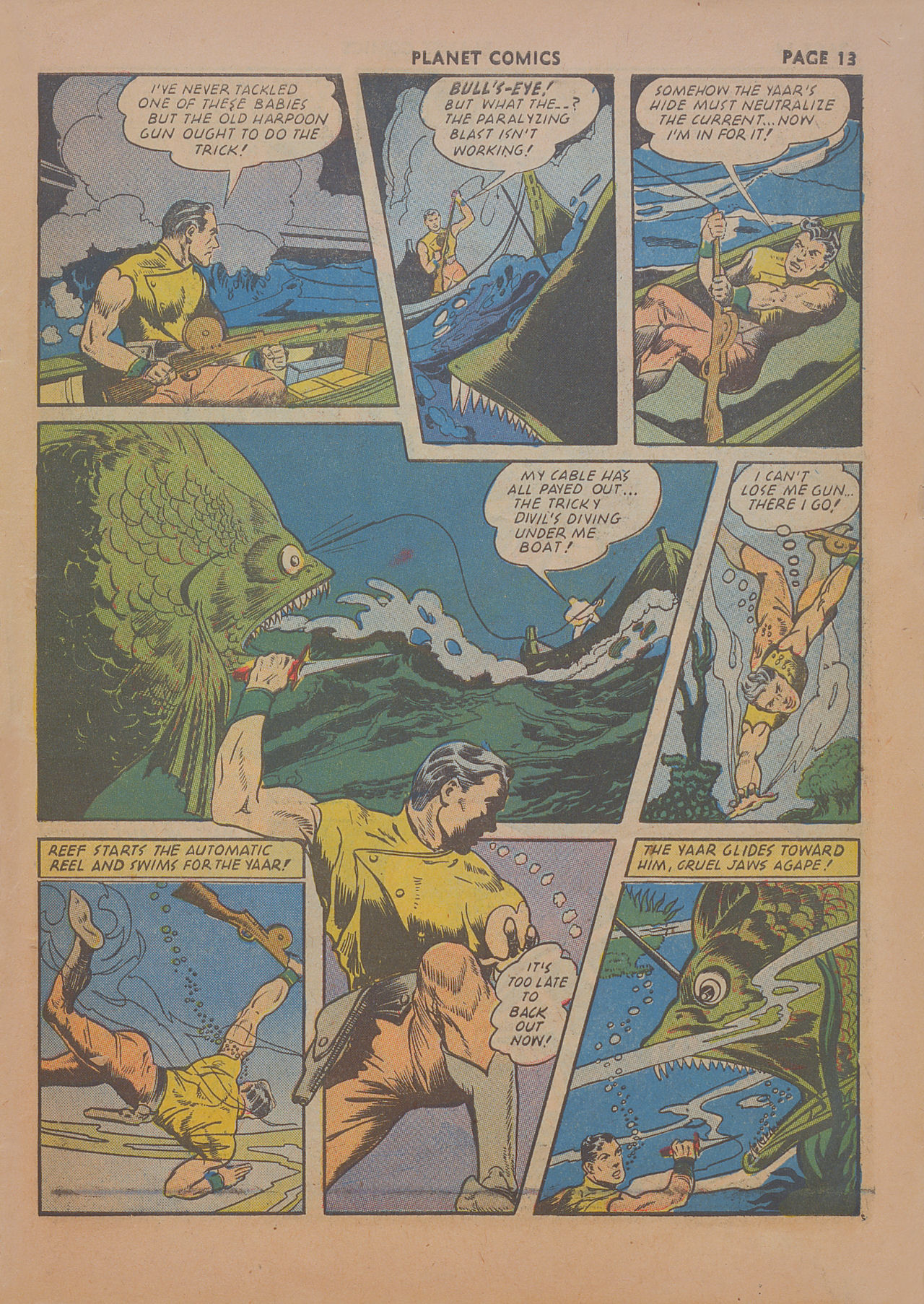 Planet Comics #19 (Fiction House), page 15. Public domain (US).