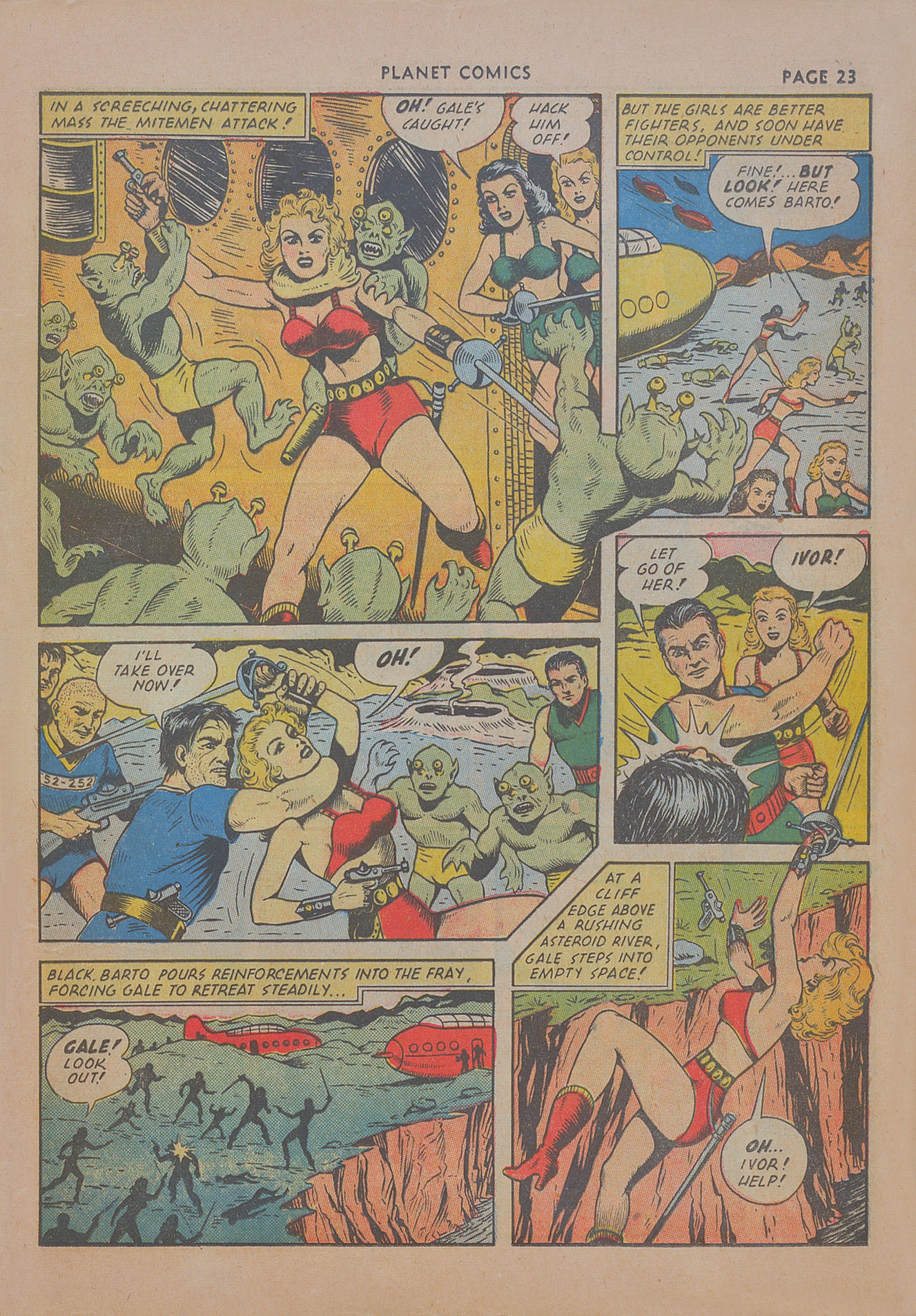 Planet Comics #19 (Fiction House), page 25. Public domain (US).
