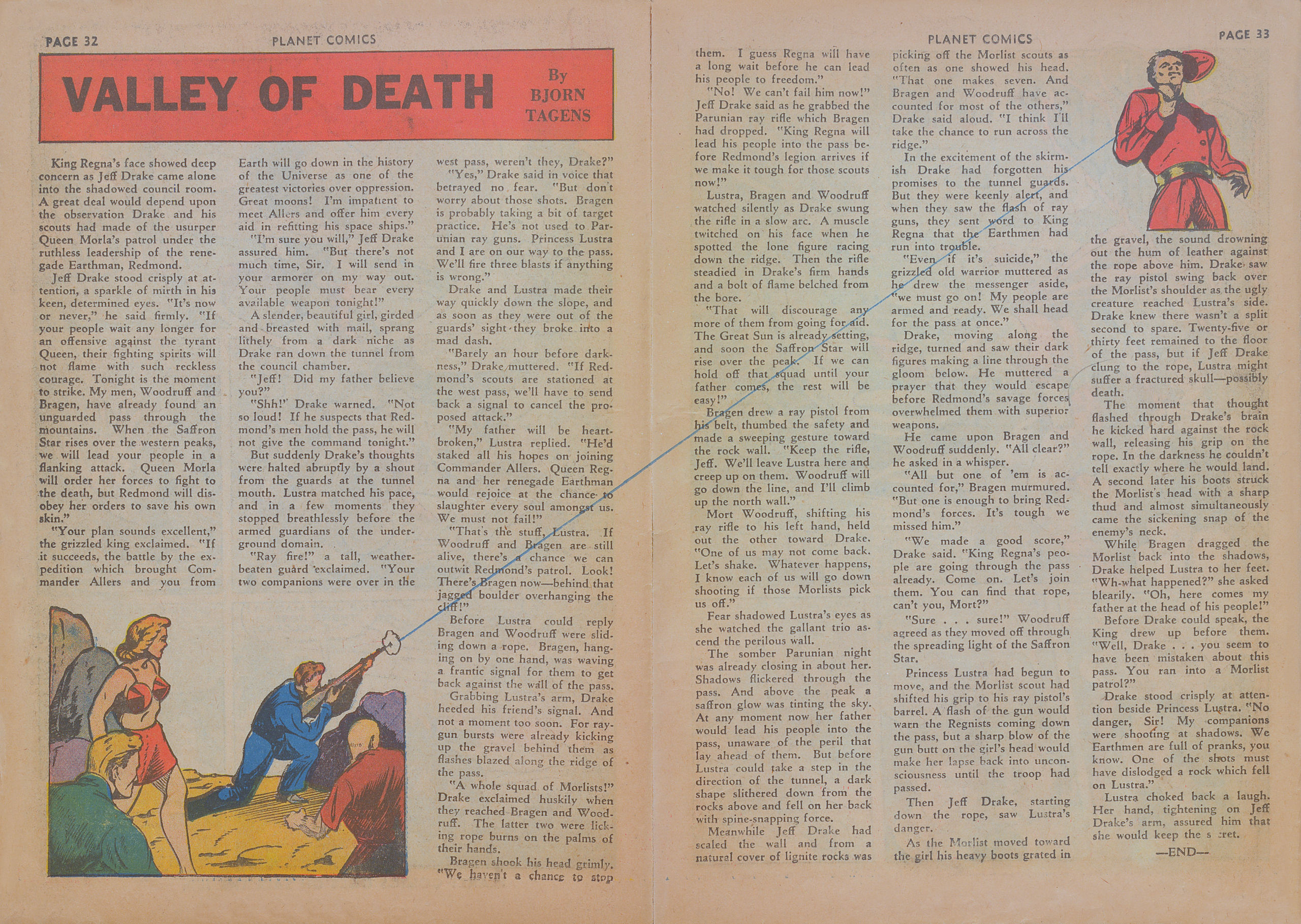 Planet Comics #19 (Fiction House), page 34. Public domain (US).