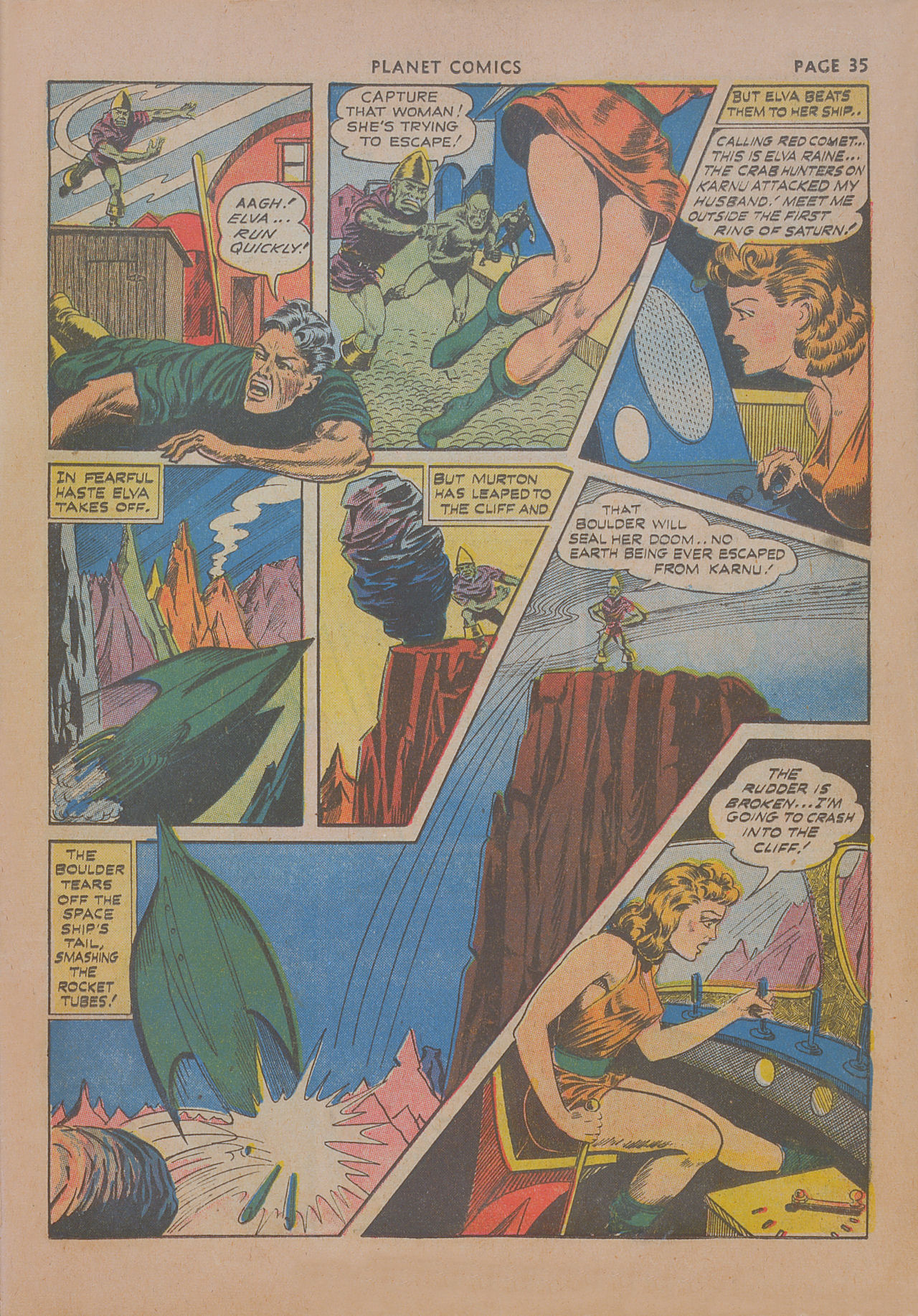 Planet Comics #19 (Fiction House), page 36. Public domain (US).