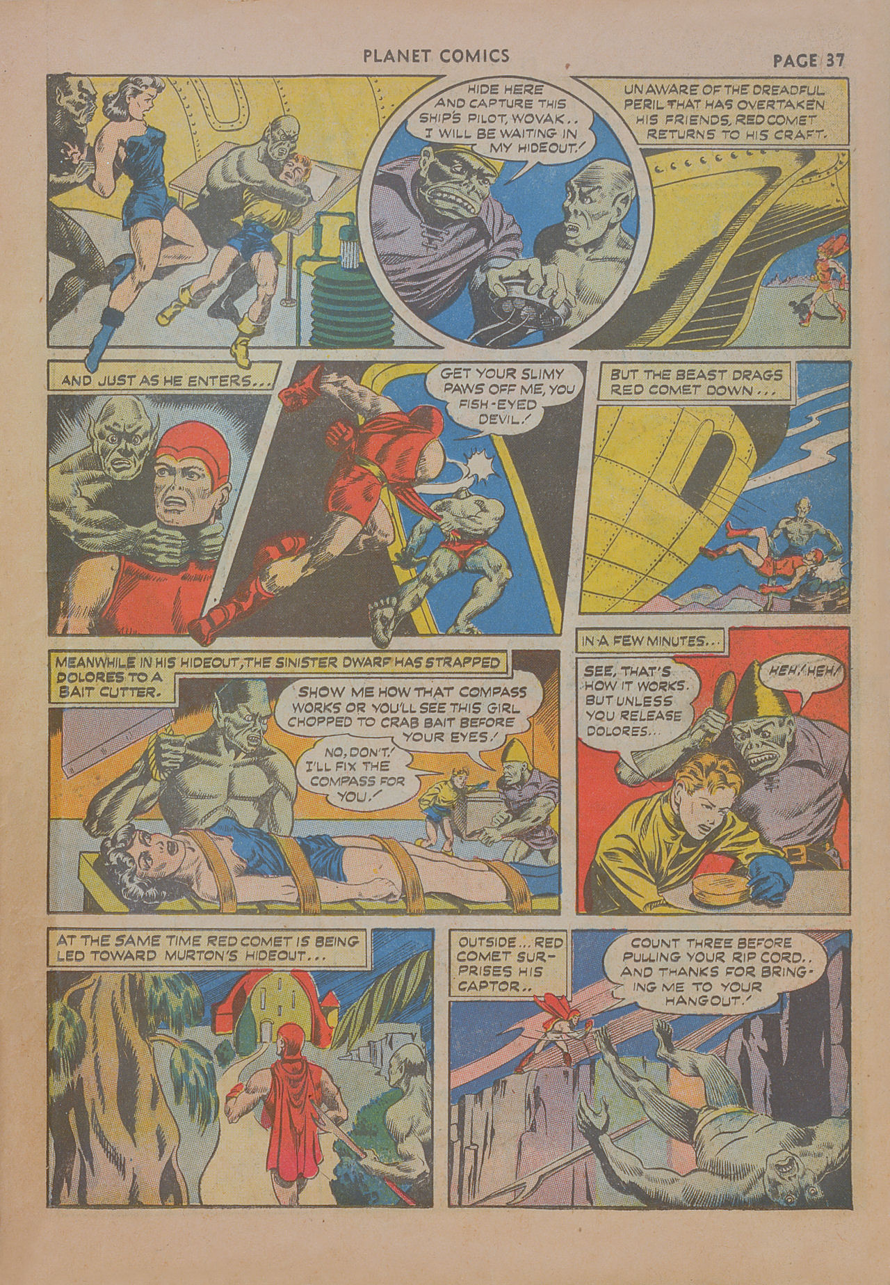 Planet Comics #19 (Fiction House), page 38. Public domain (US).