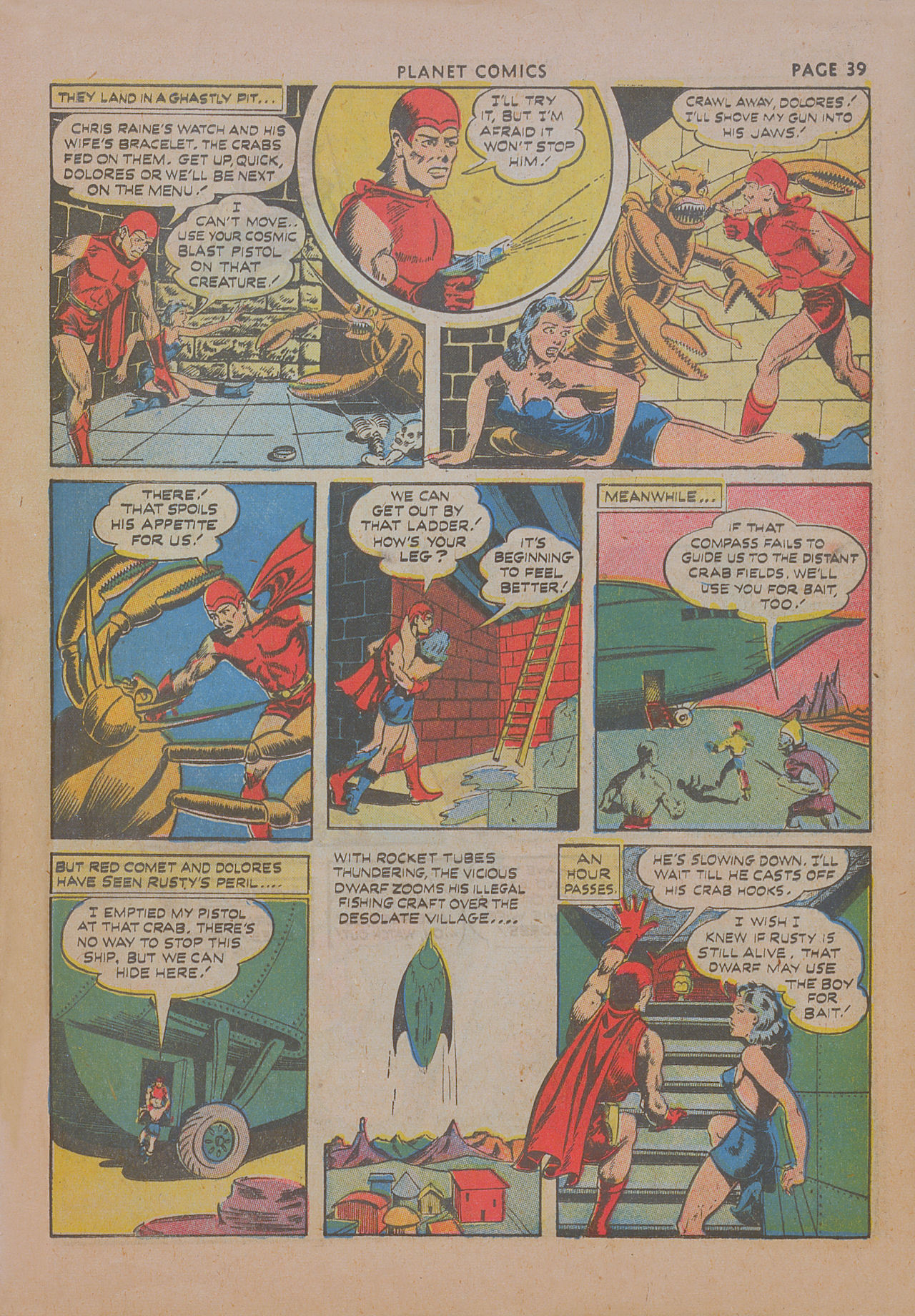 Planet Comics #19 (Fiction House), page 40. Public domain (US).