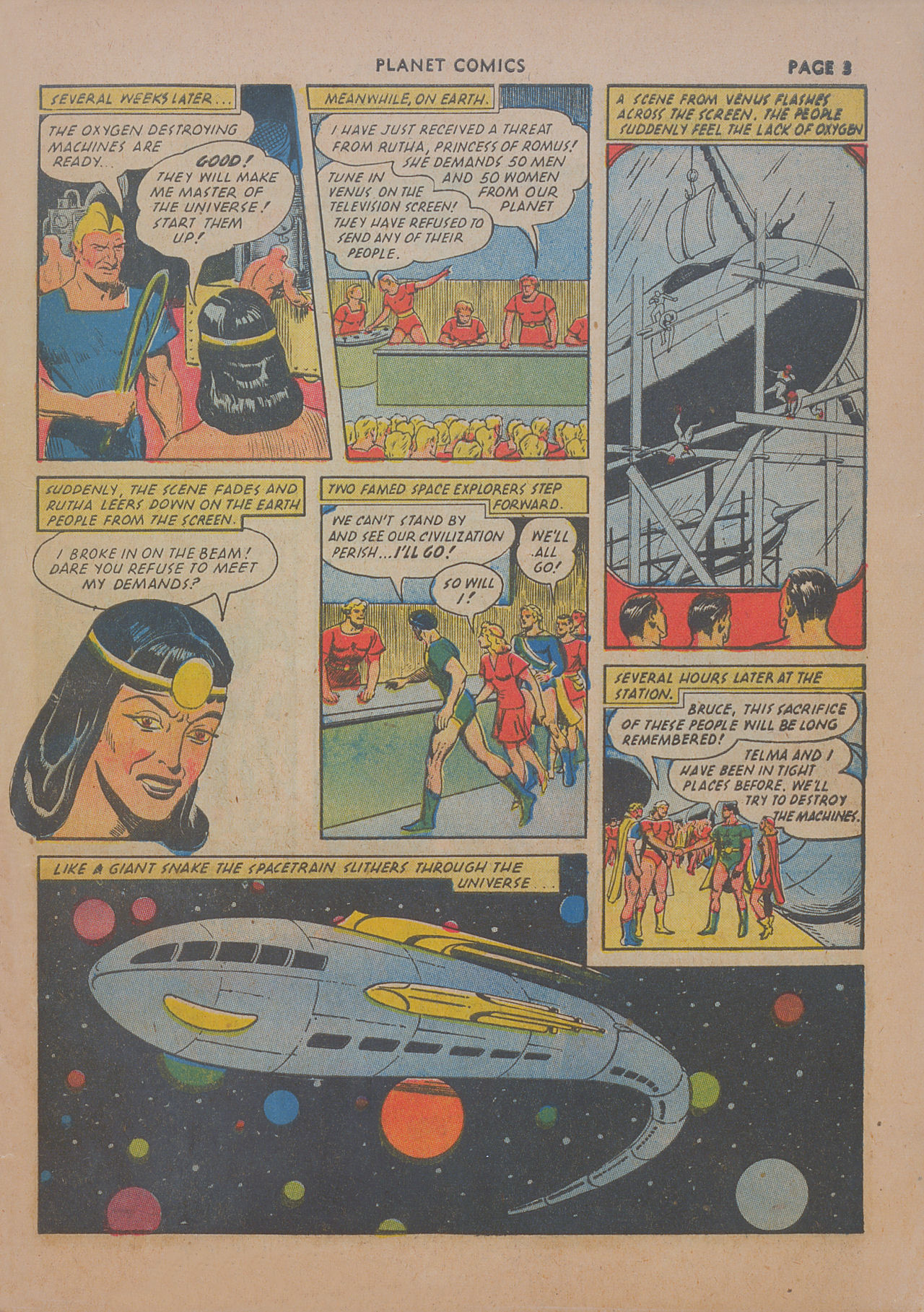 Planet Comics #19 (Fiction House), page 5. Public domain (US).