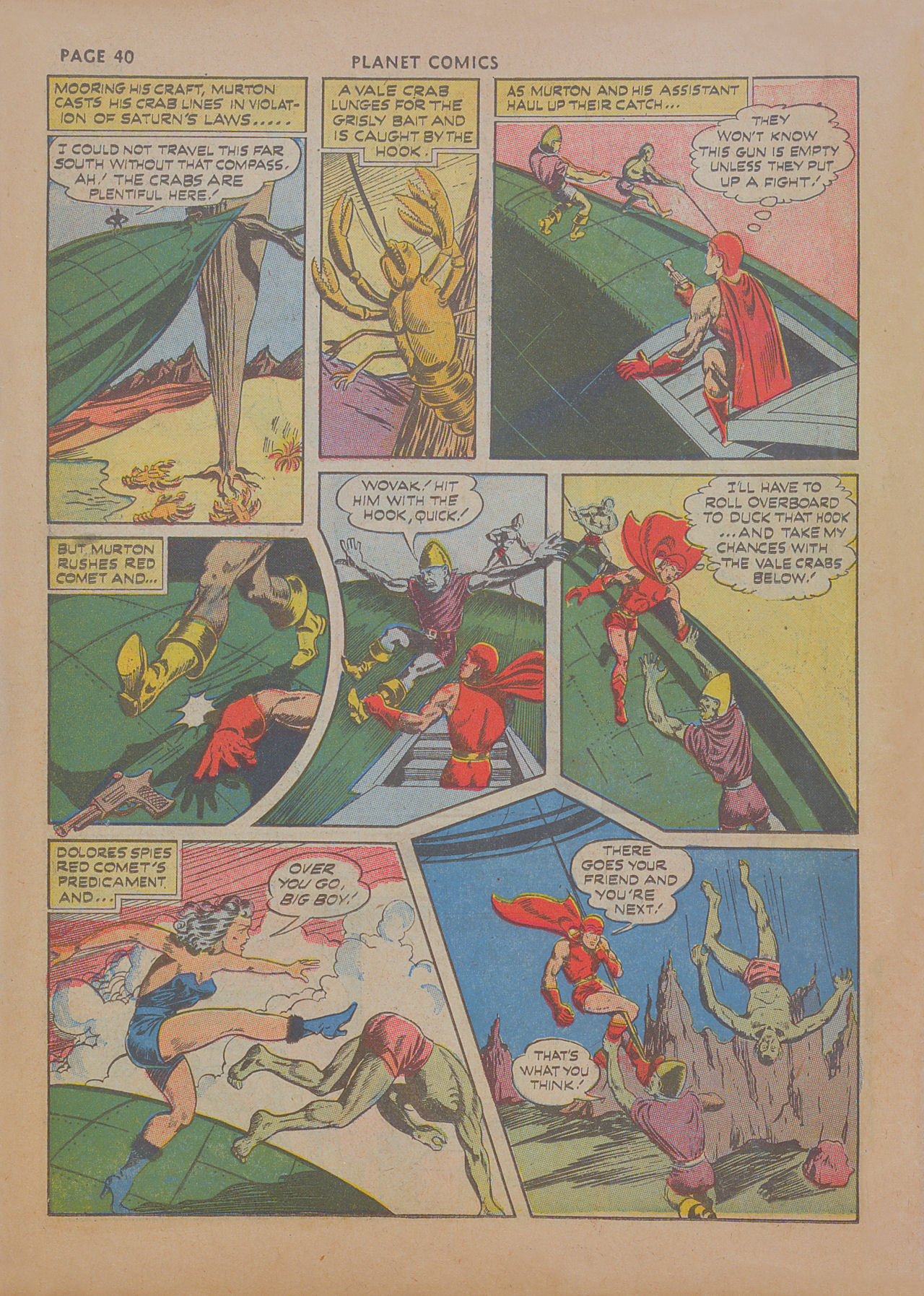 Planet Comics #19 (Fiction House), page 41. Public domain (US).