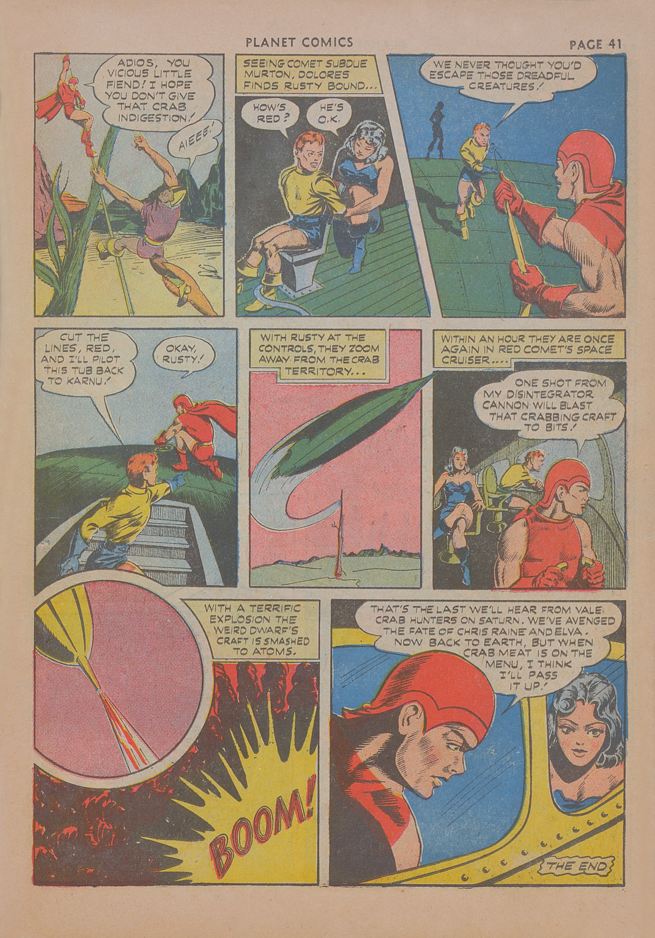 Planet Comics #19 (Fiction House), page 42. Public domain (US).