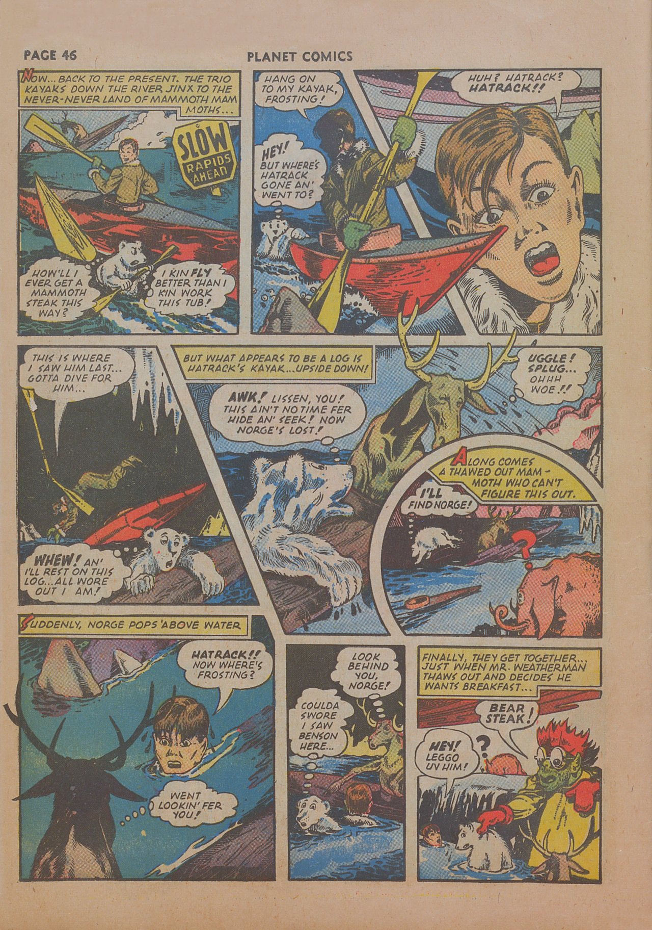Planet Comics #19 (Fiction House), page 47. Public domain (US).