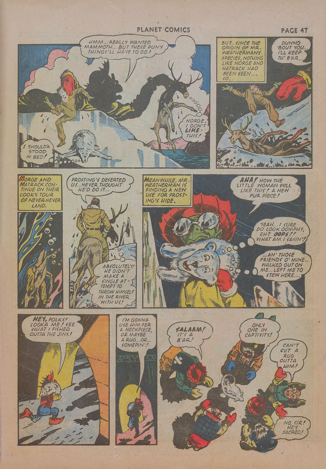 Planet Comics #19 (Fiction House), page 48. Public domain (US).