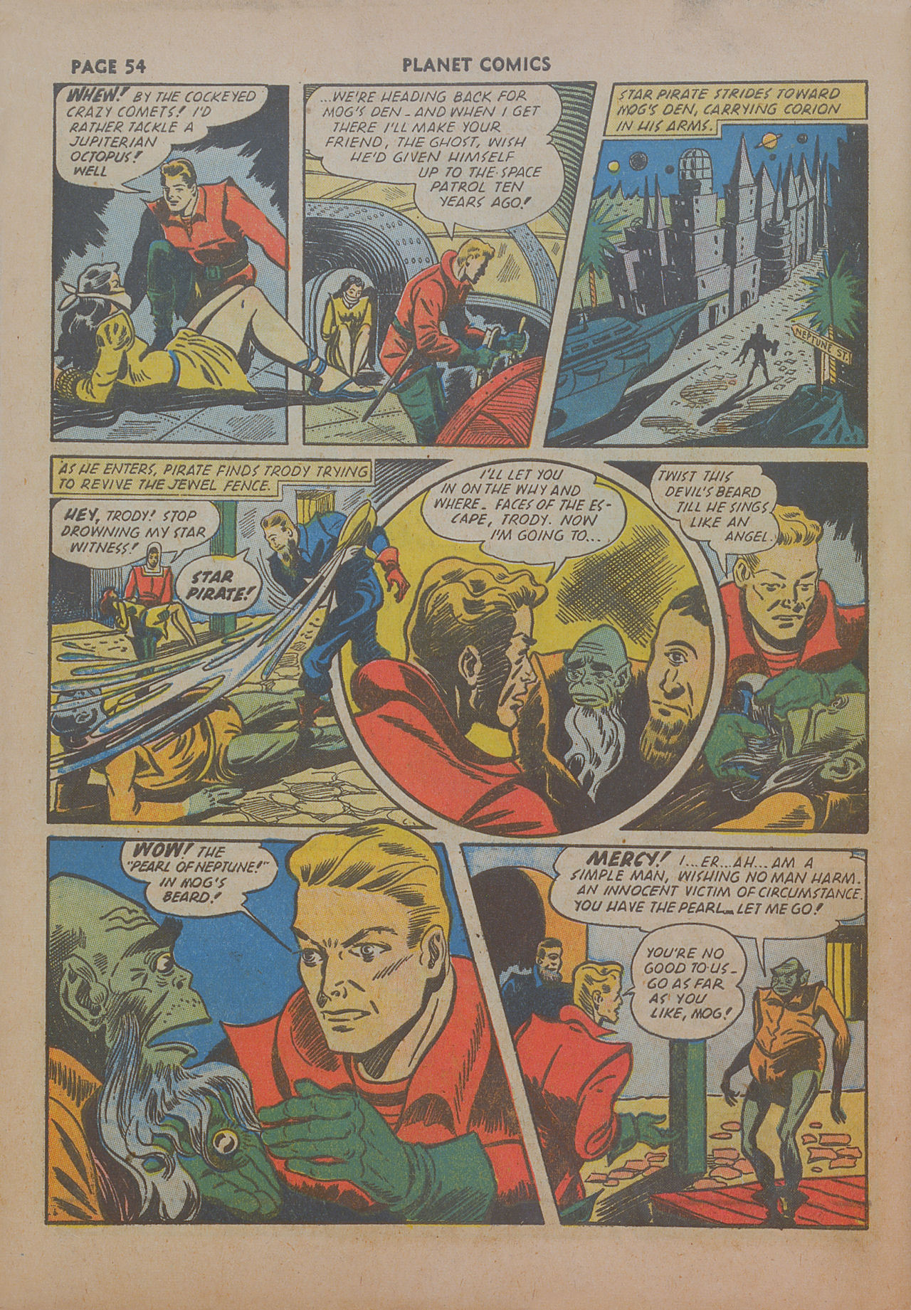 Planet Comics #19 (Fiction House), page 55. Public domain (US).