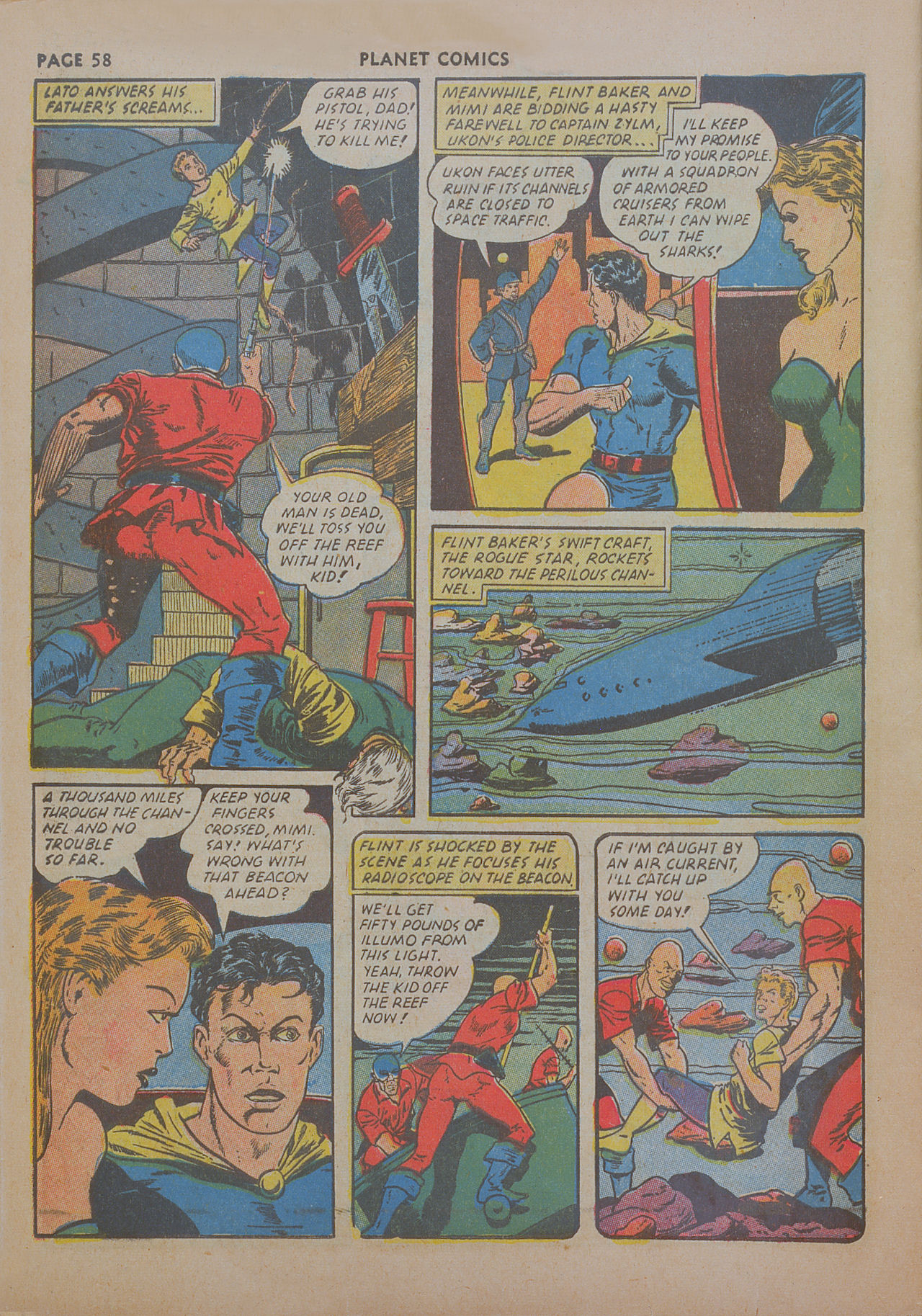 Planet Comics #19 (Fiction House), page 59. Public domain (US).