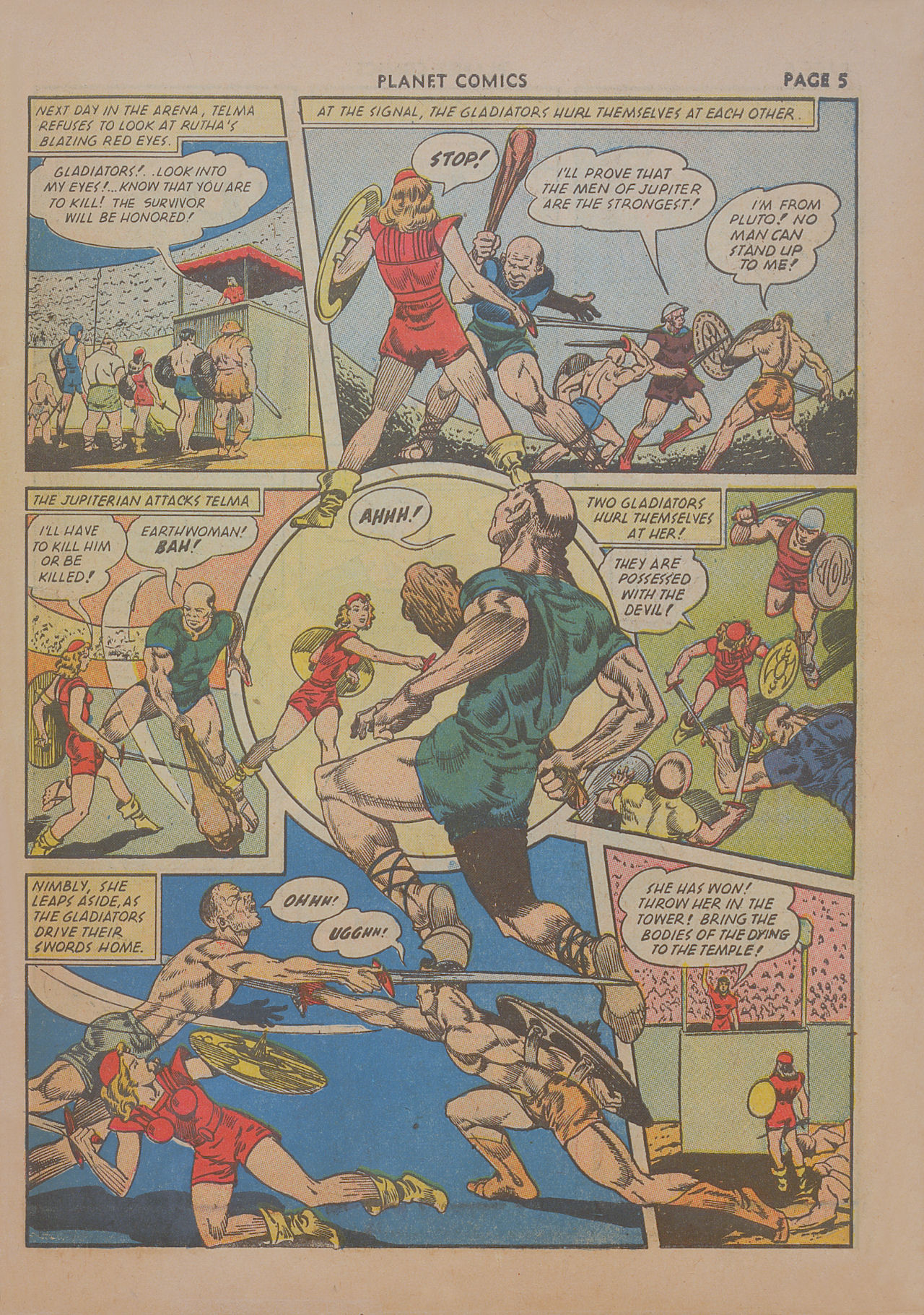 Planet Comics #19 (Fiction House), page 7. Public domain (US).