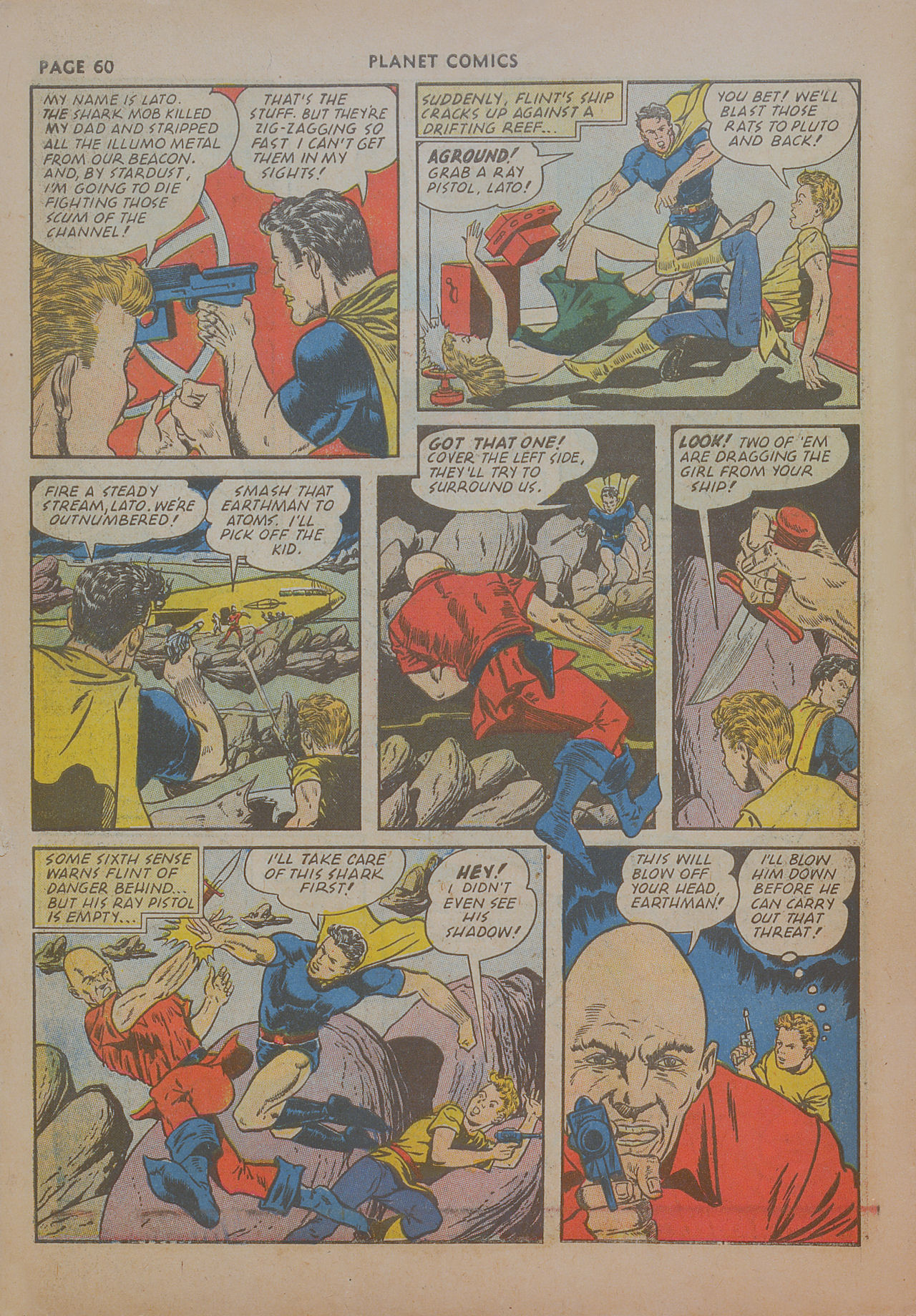 Planet Comics #19 (Fiction House), page 61. Public domain (US).