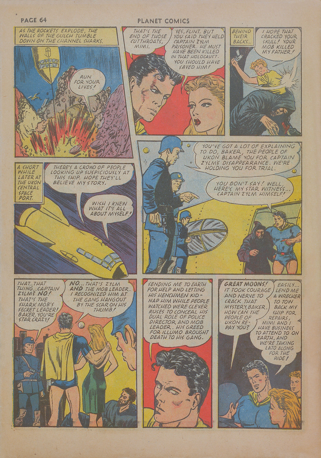 Planet Comics #19 (Fiction House), page 65. Public domain (US).