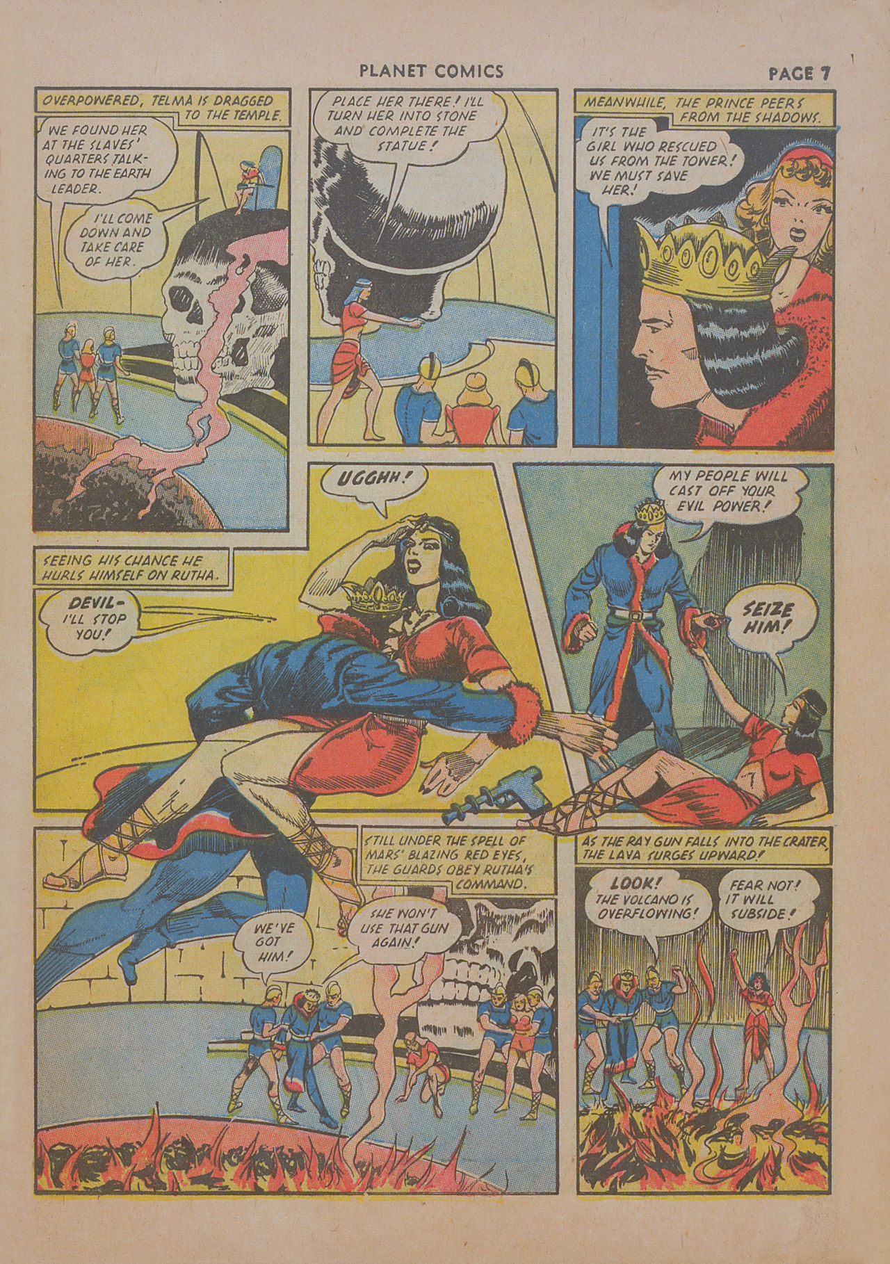 Planet Comics #19 (Fiction House), page 9. Public domain (US).