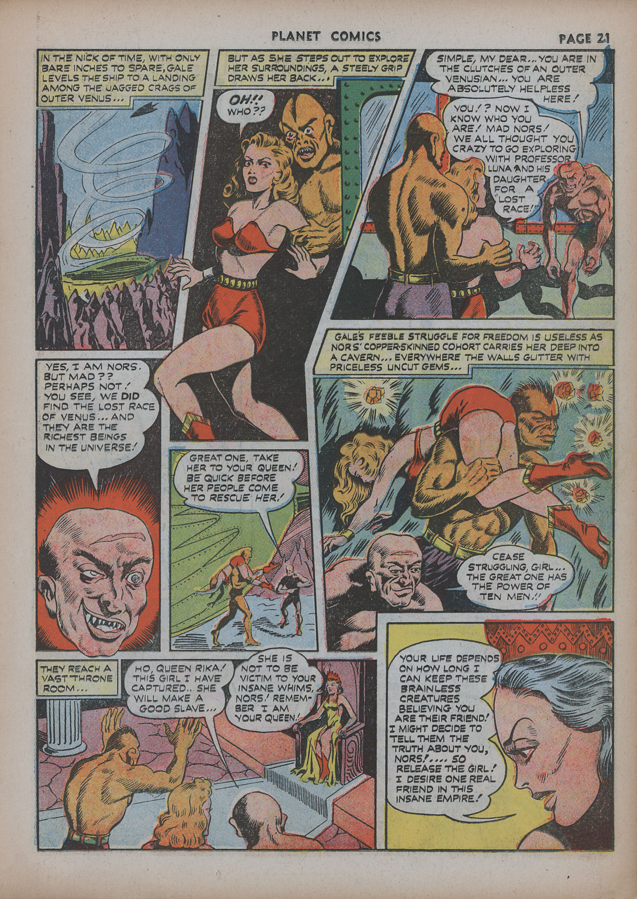 Planet Comics #20 (Fiction House), page 23. Public domain (US).