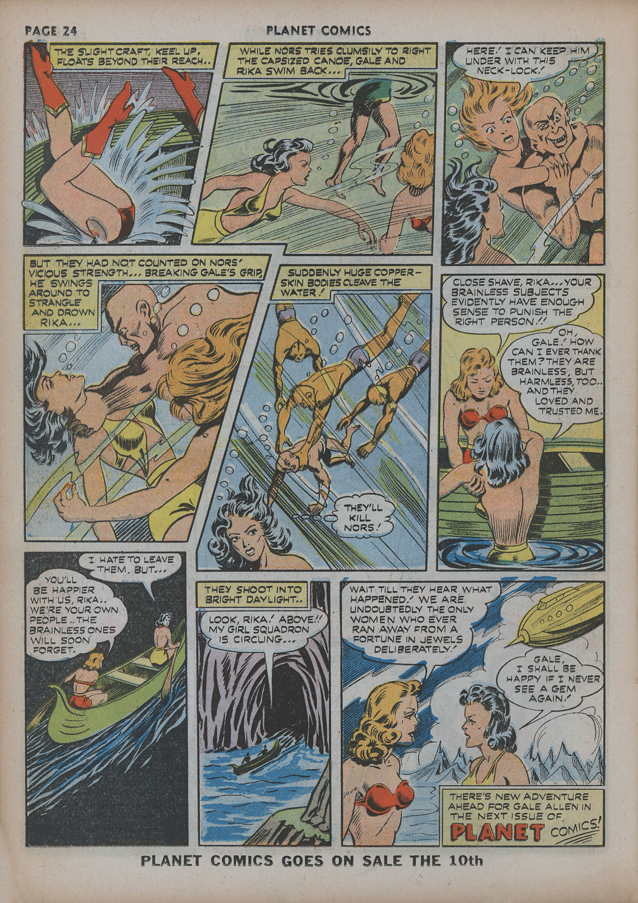 Planet Comics #20 (Fiction House), page 26. Public domain (US).