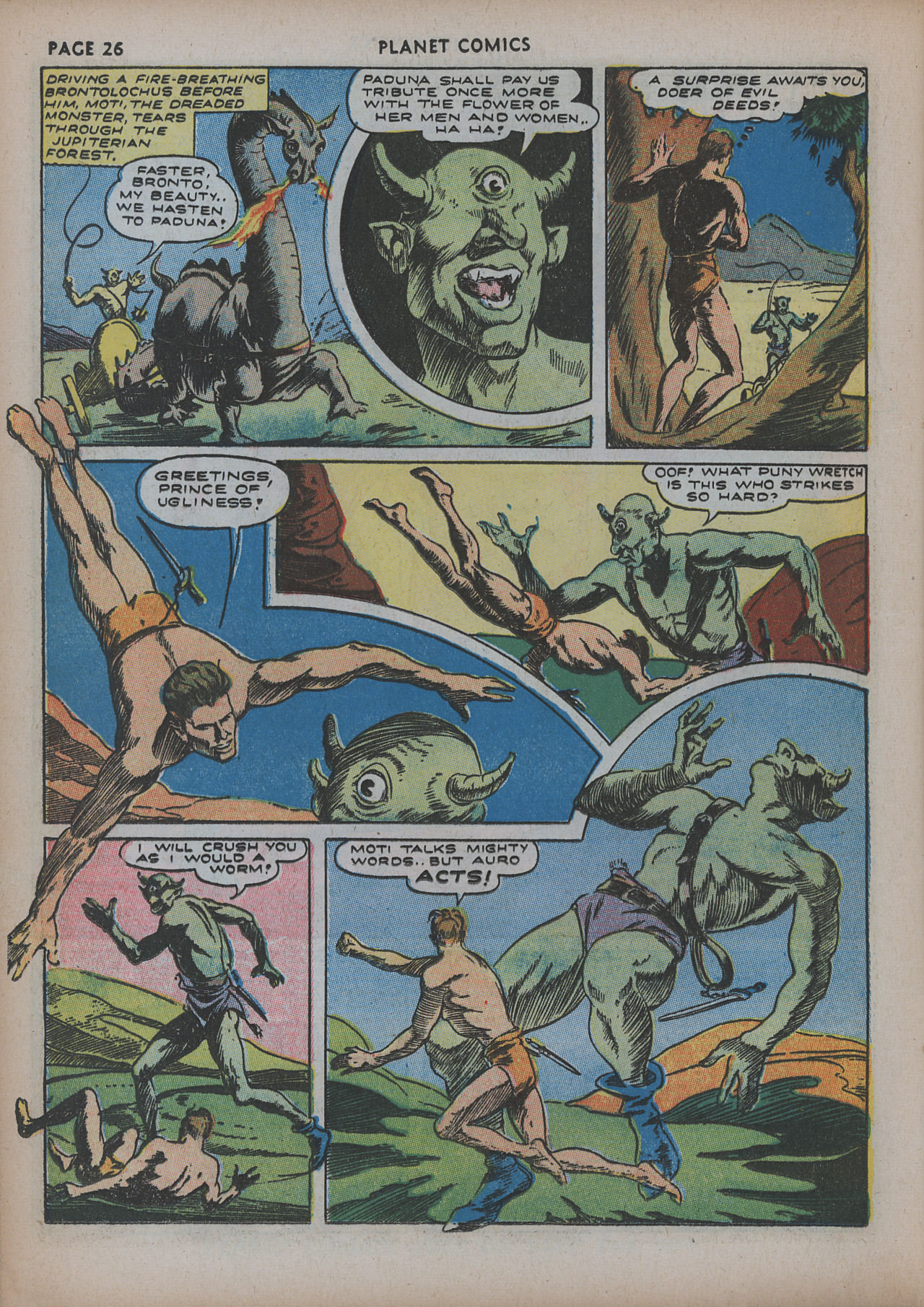 Planet Comics #20 (Fiction House), page 28. Public domain (US).