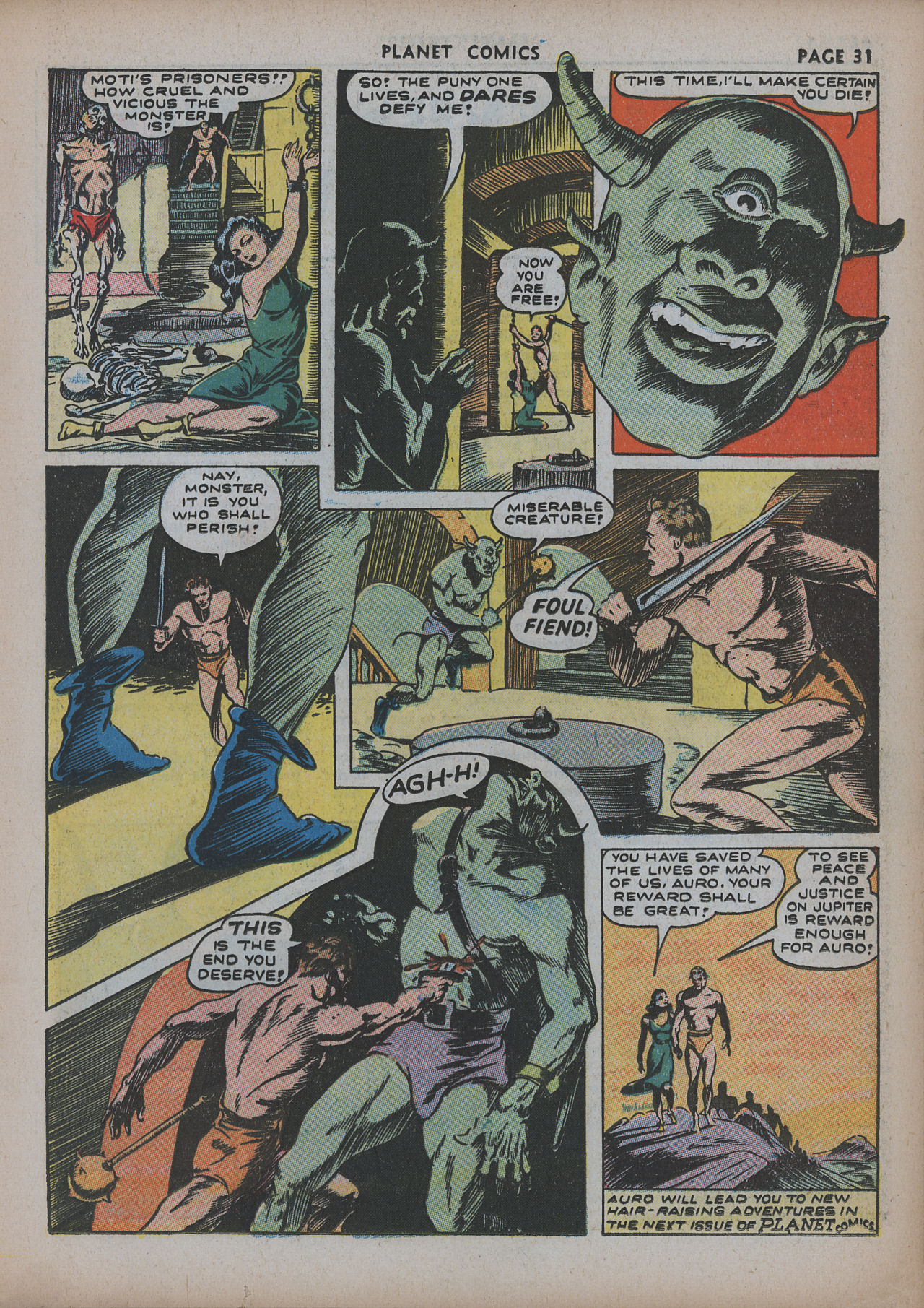 Planet Comics #20 (Fiction House), page 33. Public domain (US).
