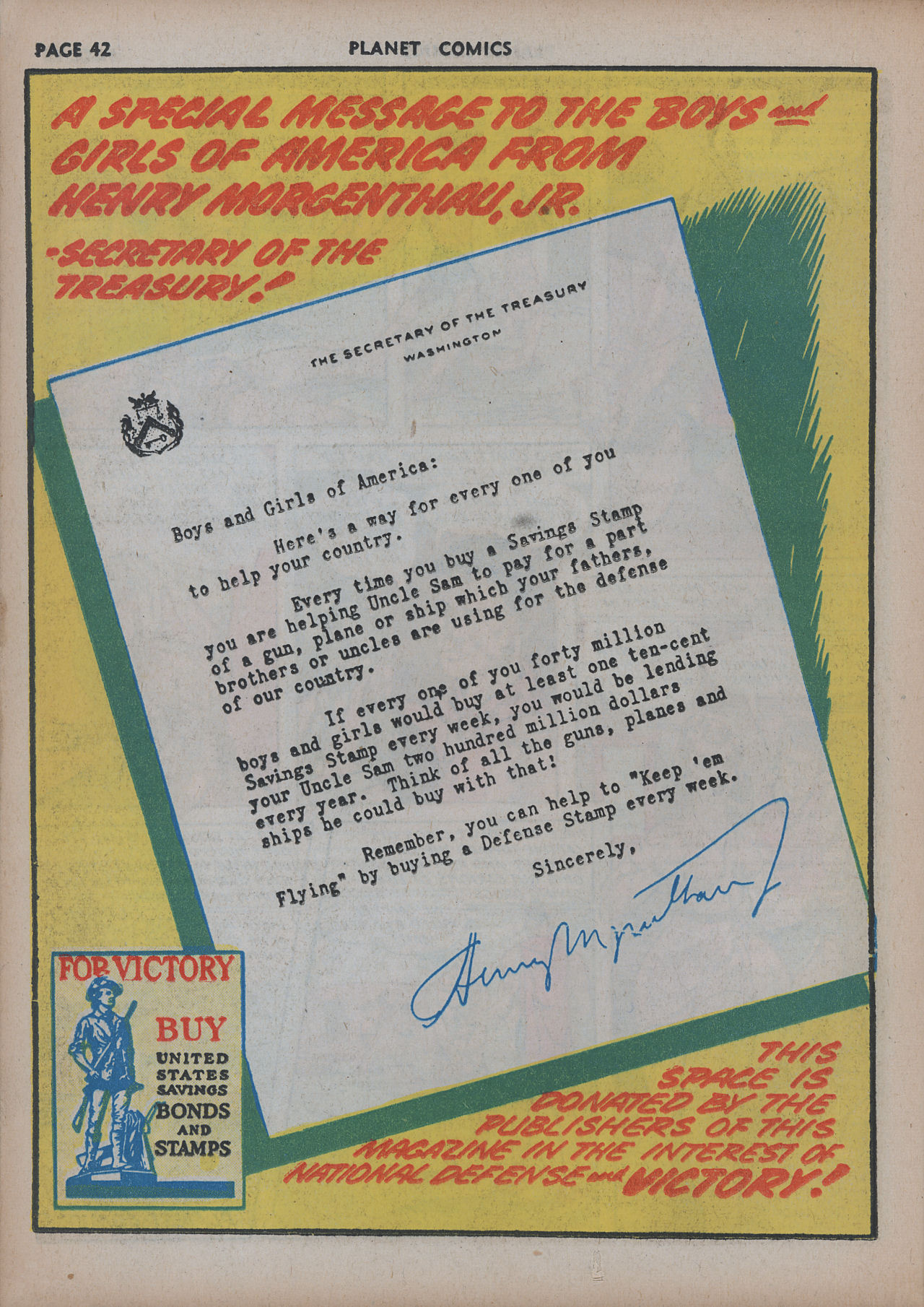 Planet Comics #20 (Fiction House), page 44. Public domain (US).