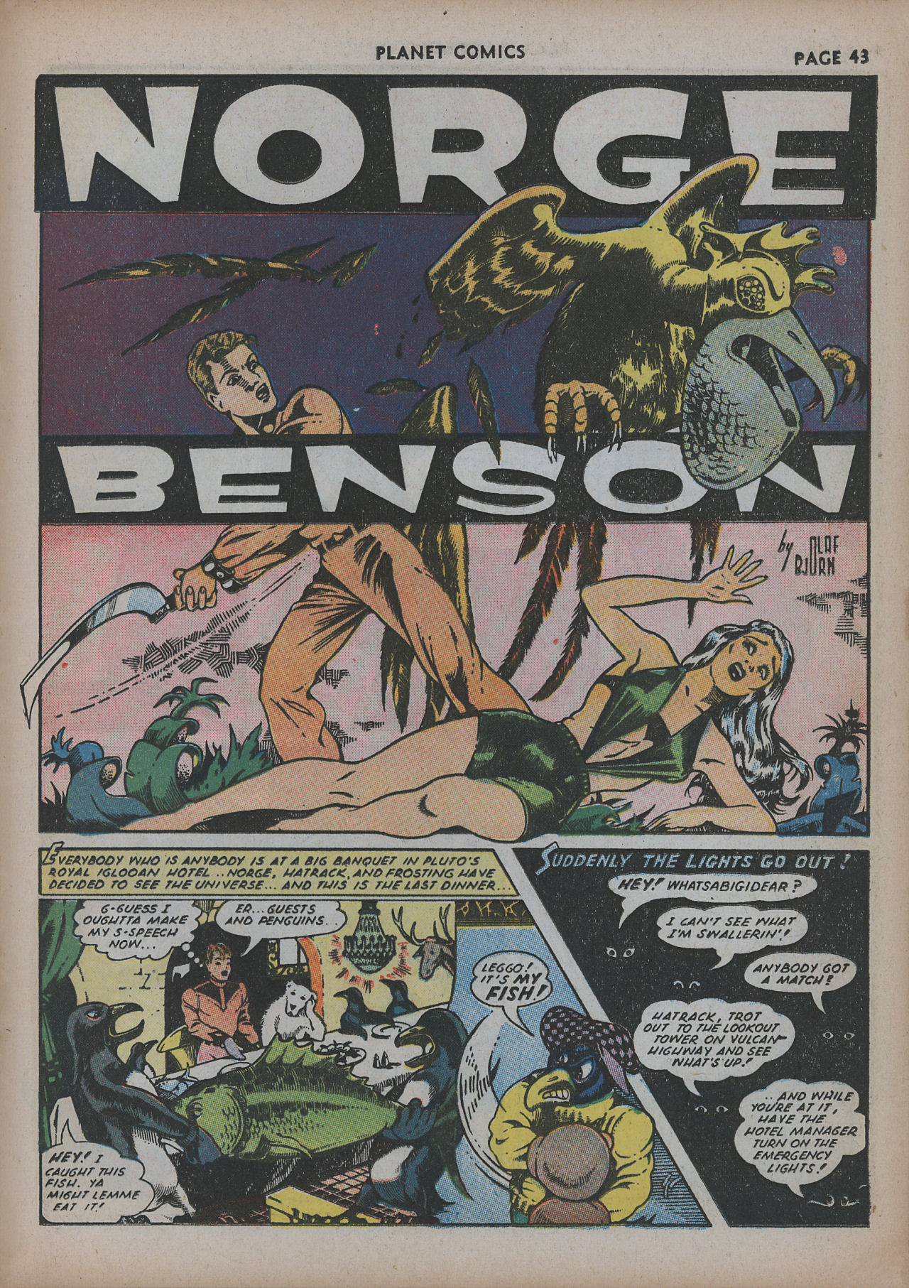 Planet Comics #20 (Fiction House), page 45. Public domain (US).