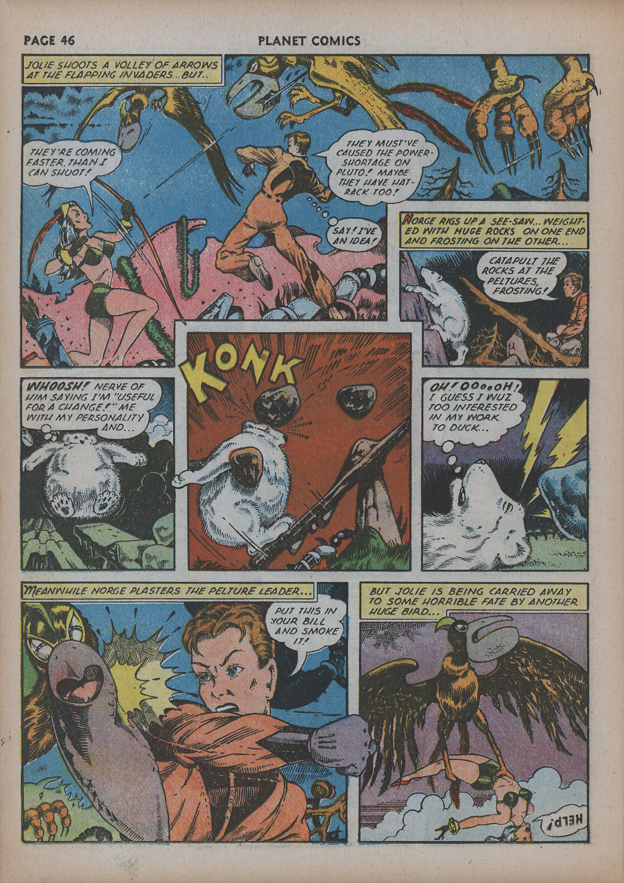 Planet Comics #20 (Fiction House), page 48. Public domain (US).