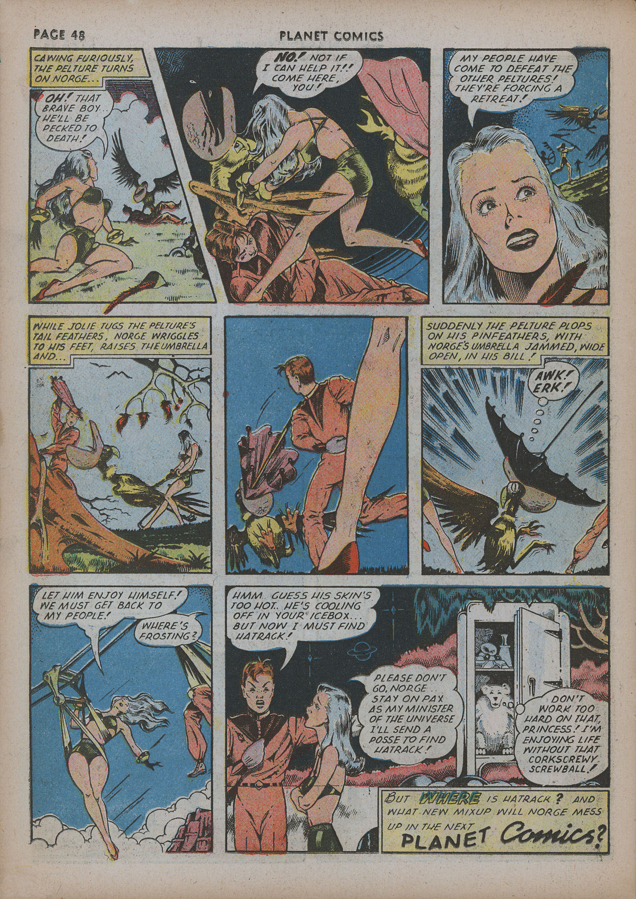 Planet Comics #20 (Fiction House), page 50. Public domain (US).