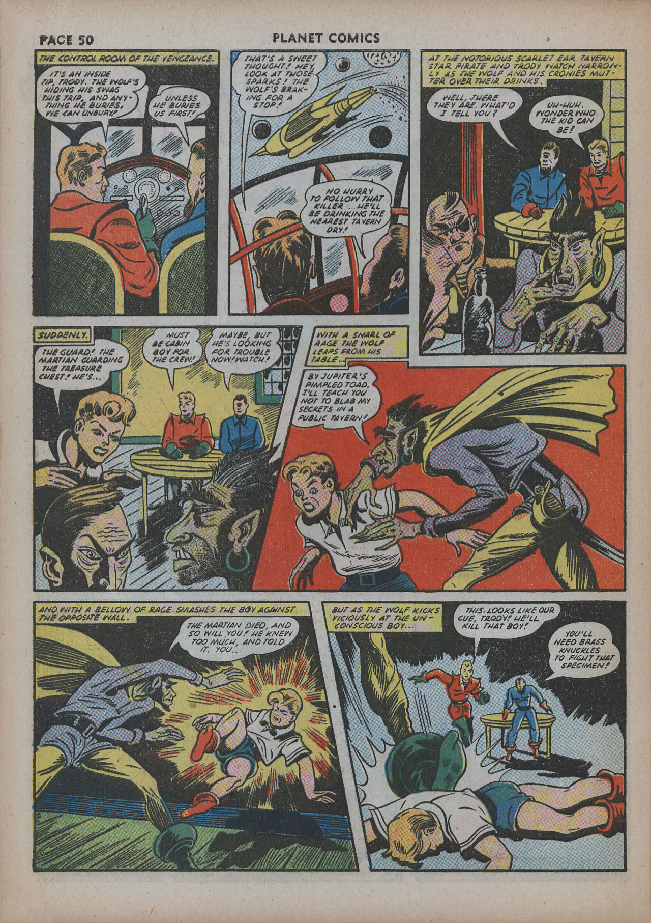 Planet Comics #20 (Fiction House), page 52. Public domain (US).