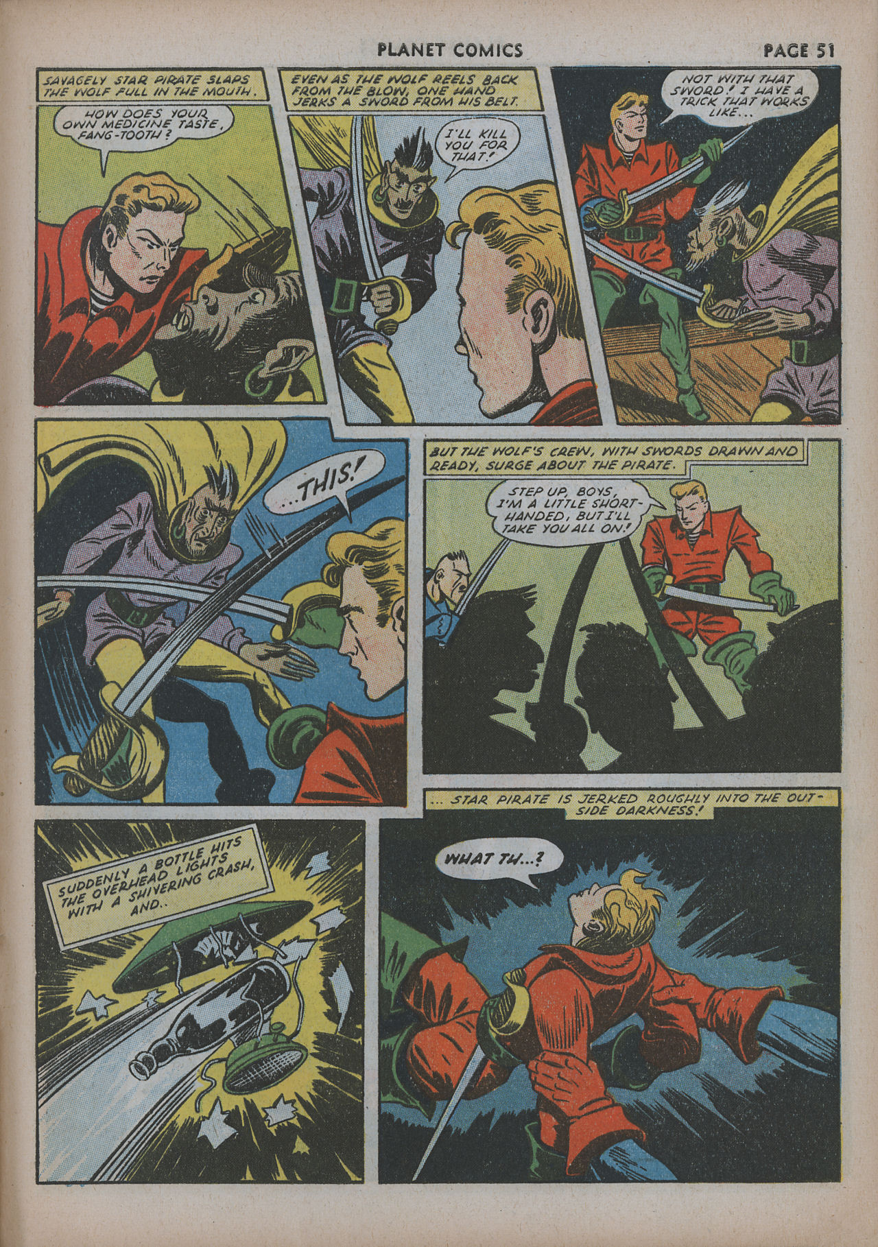 Planet Comics #20 (Fiction House), page 53. Public domain (US).
