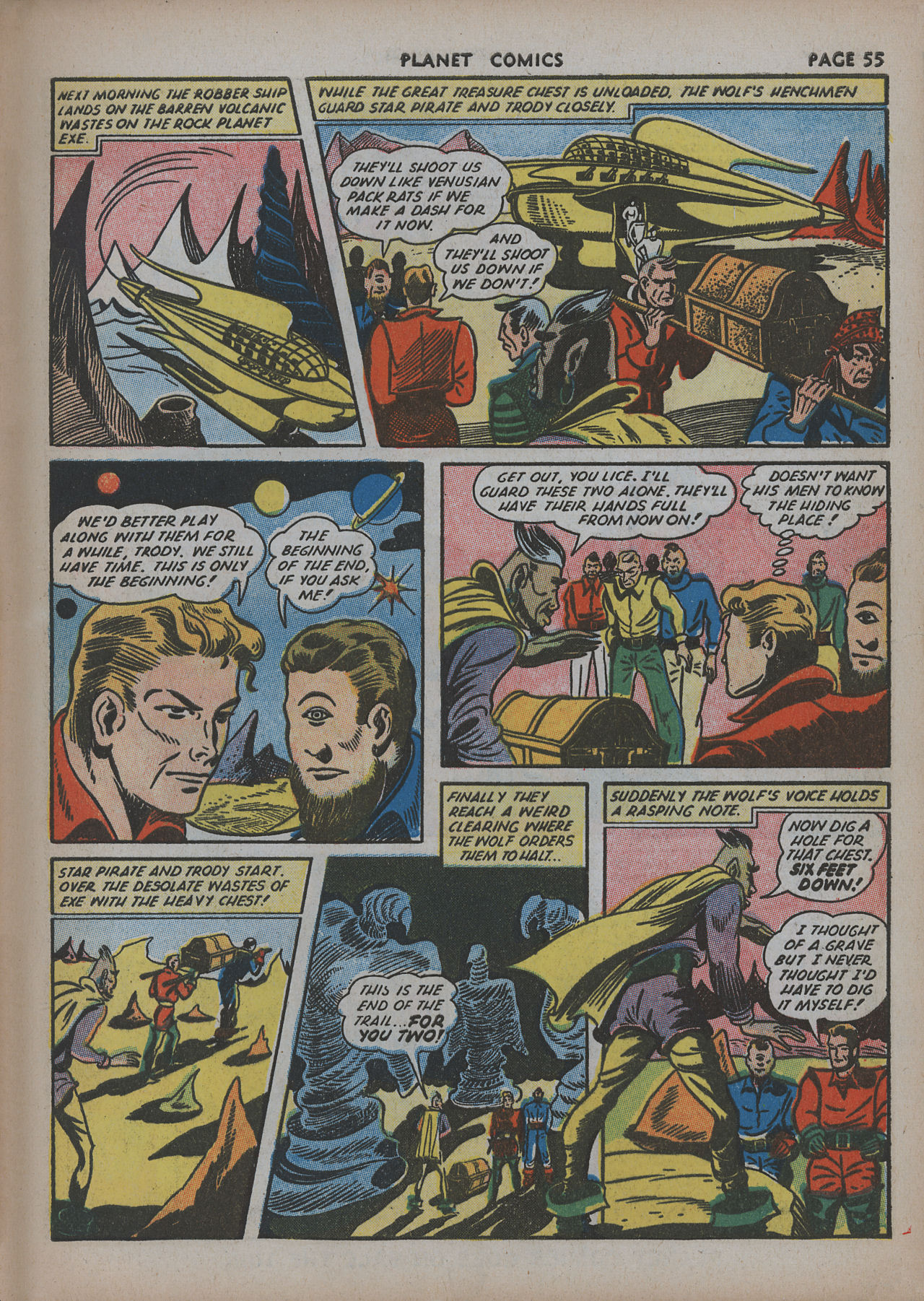 Planet Comics #20 (Fiction House), page 57. Public domain (US).