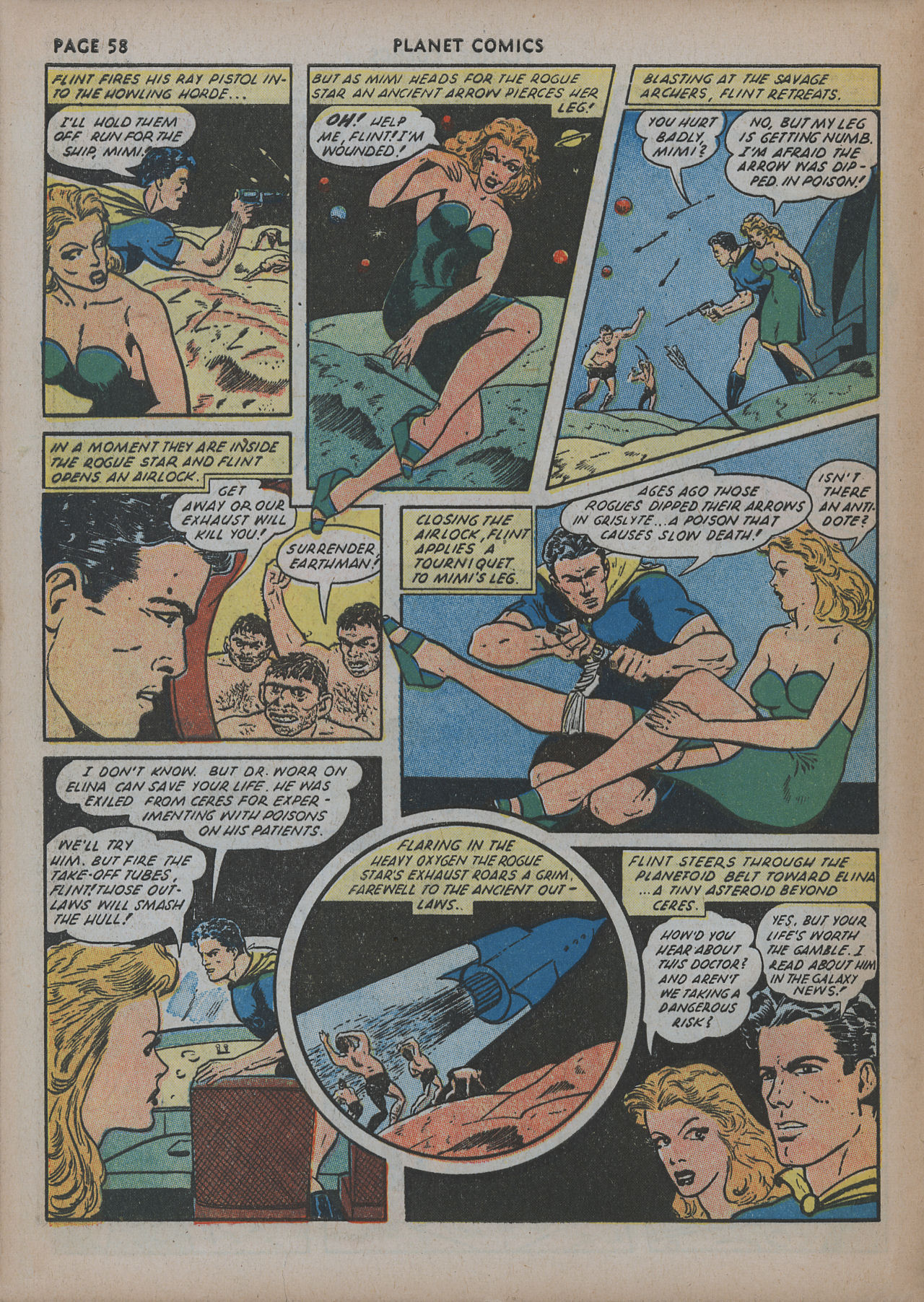 Planet Comics #20 (Fiction House), page 60. Public domain (US).