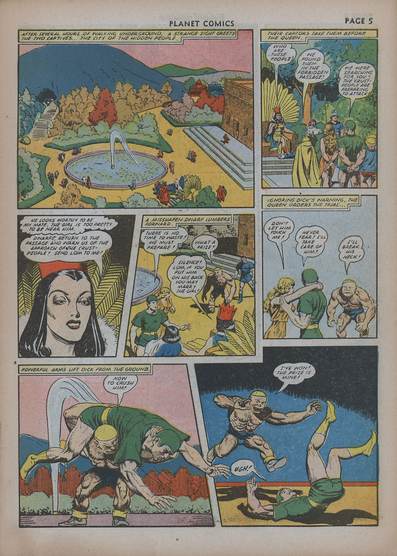Planet Comics #20 (Fiction House), page 7. Public domain (US).
