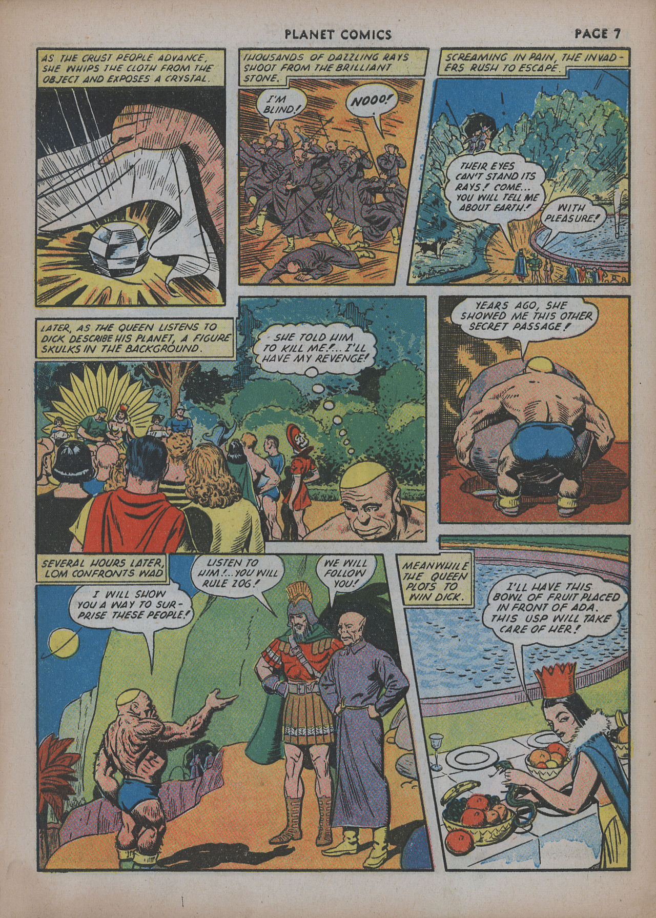 Planet Comics #20 (Fiction House), page 9. Public domain (US).