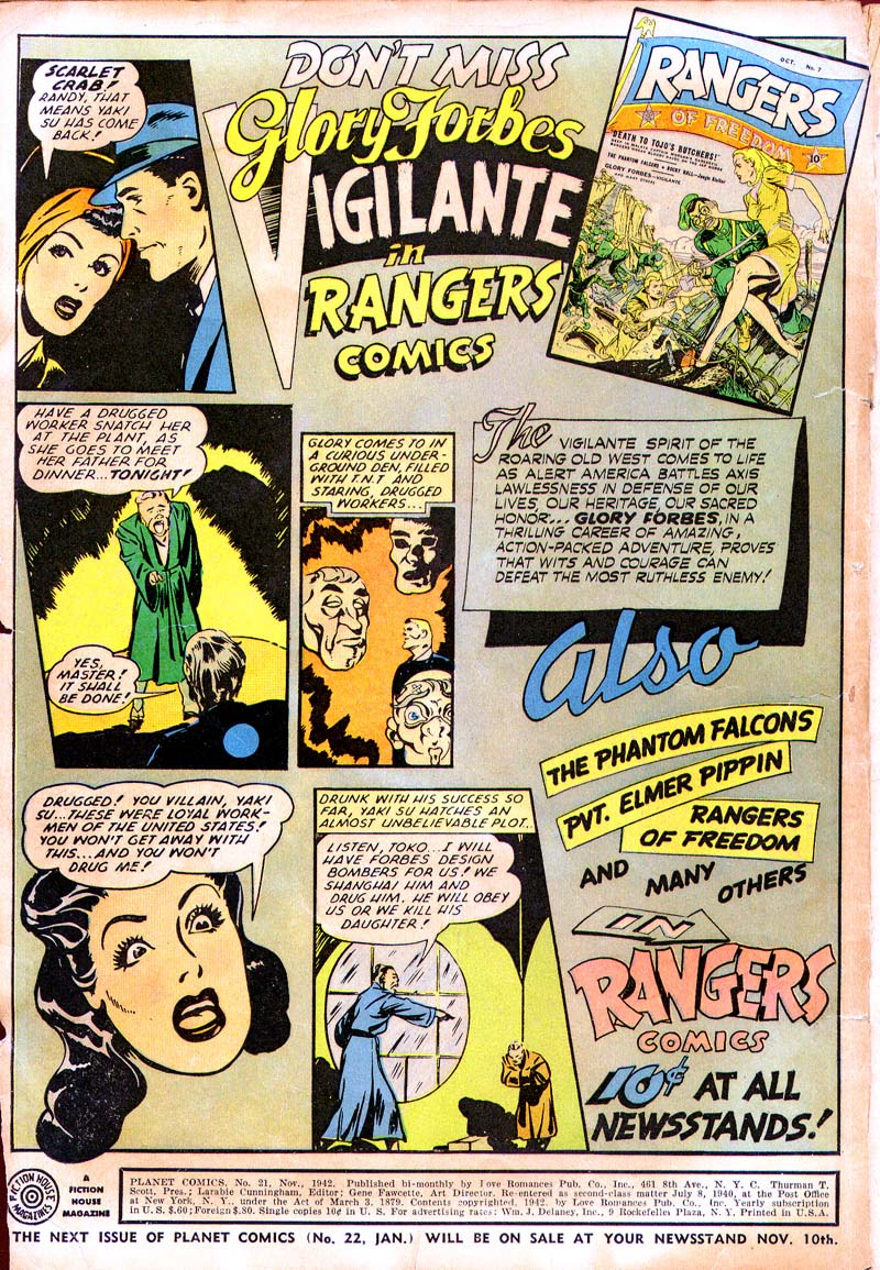 Planet Comics #21 (Fiction House), page 2. Public domain (US).