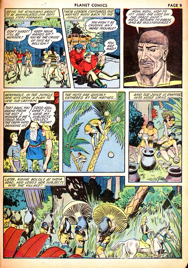 Planet Comics #21 (Fiction House), page 11. Public domain (US).