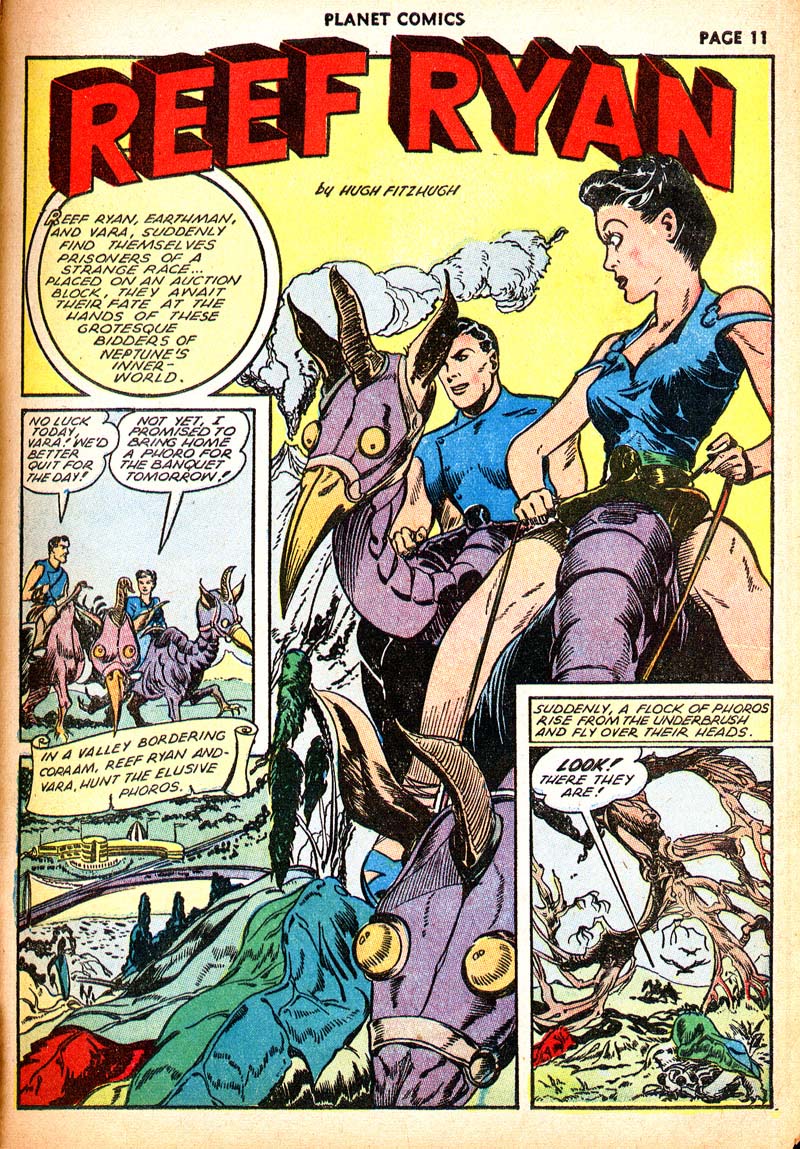 Planet Comics #21 (Fiction House), page 13. Public domain (US).