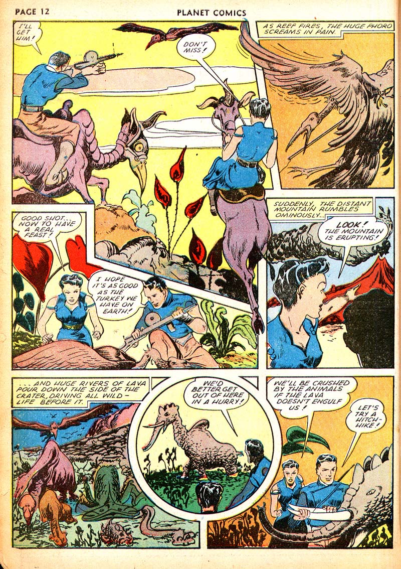 Planet Comics #21 (Fiction House), page 14. Public domain (US).