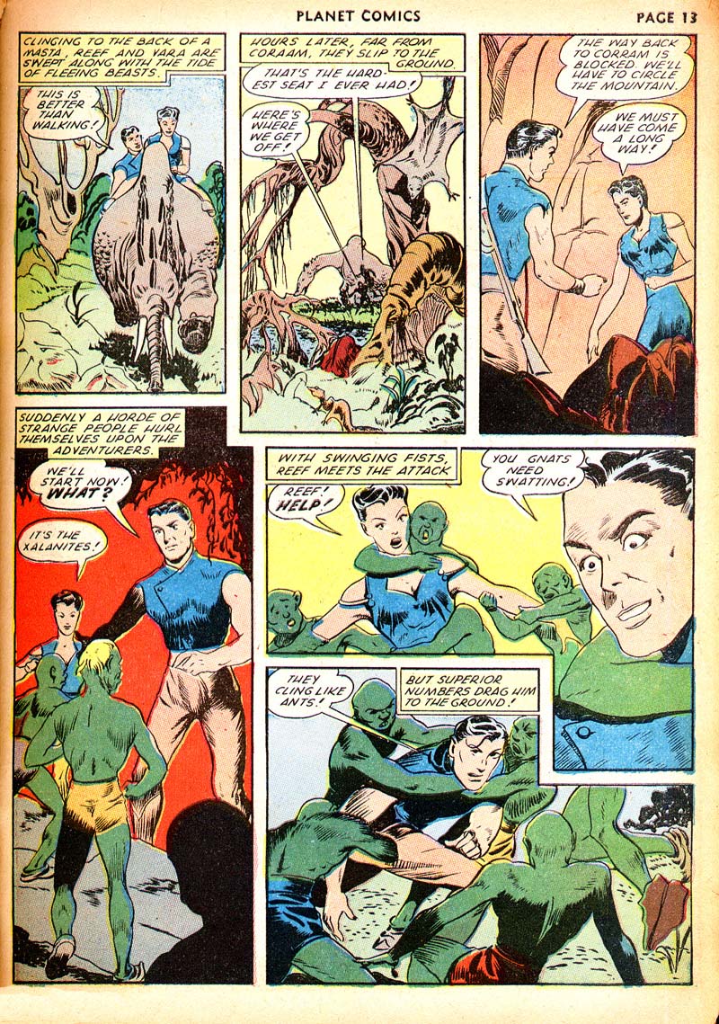 Planet Comics #21 (Fiction House), page 15. Public domain (US).