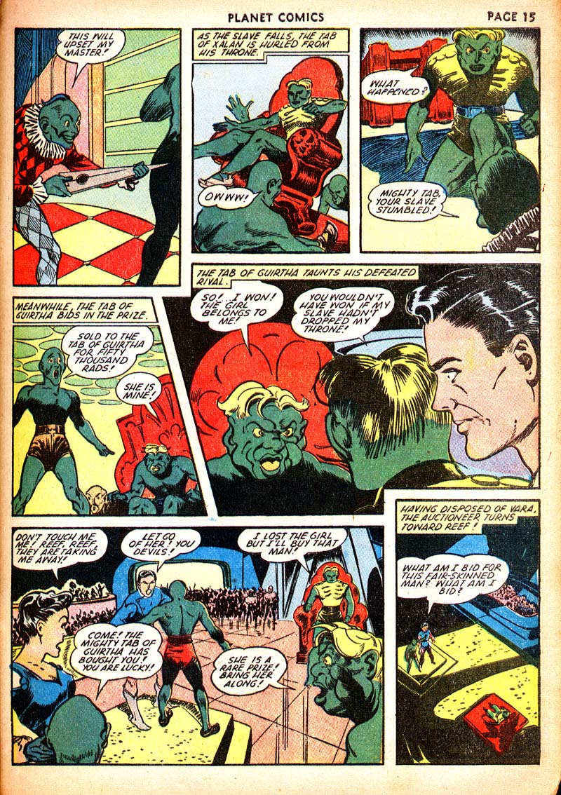 Planet Comics #21 (Fiction House), page 17. Public domain (US).