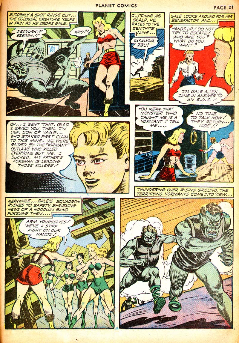 Planet Comics #21 (Fiction House), page 23. Public domain (US).